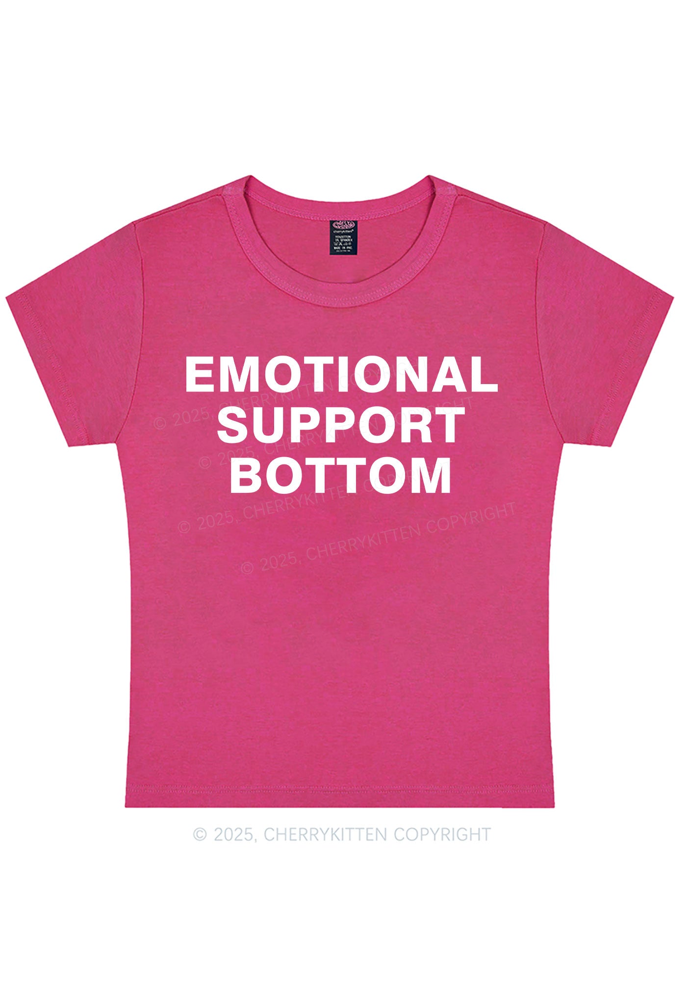 Curvy Emotional Support Bottom Pride Y2K Baby Tee Cherrykitten
