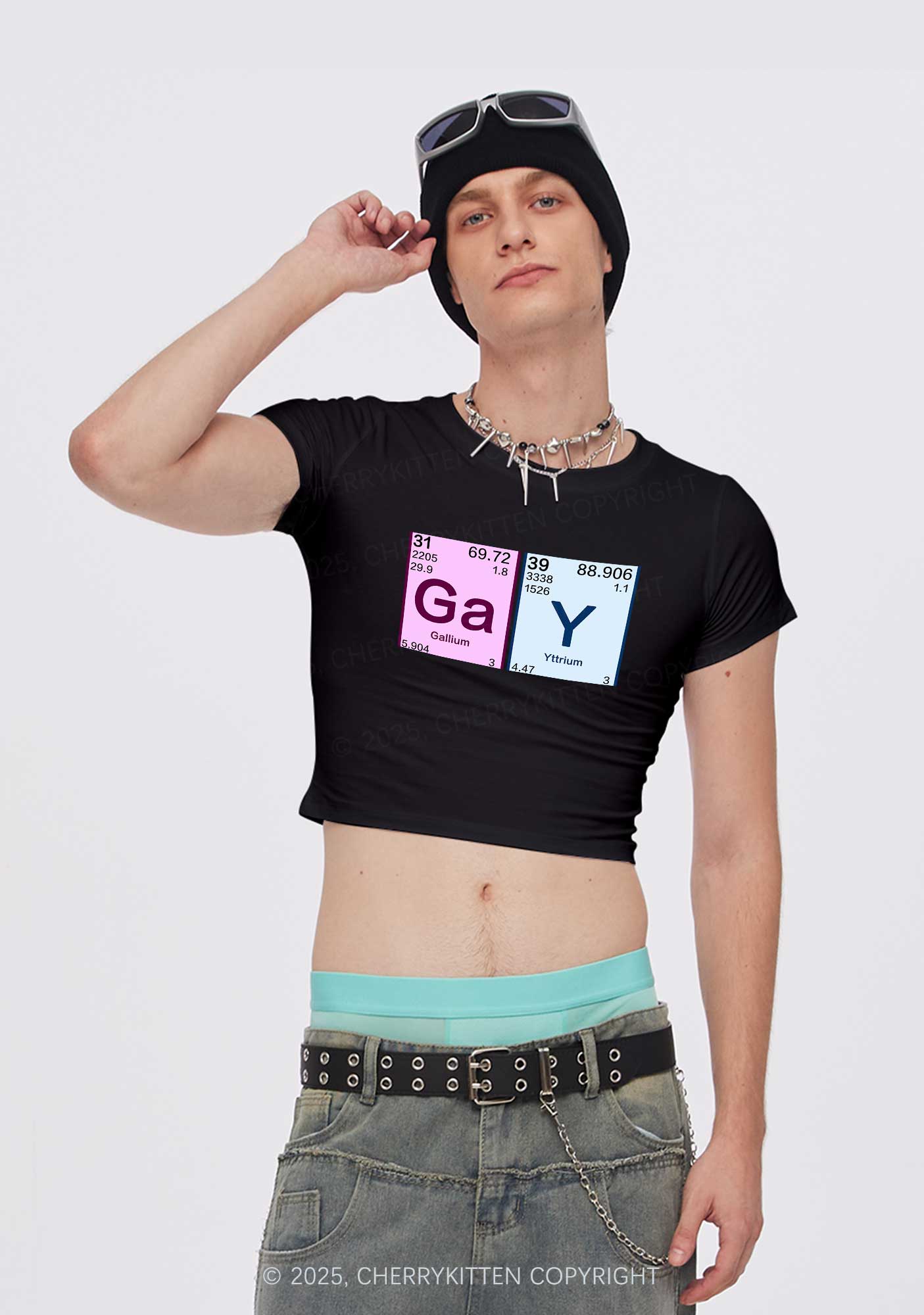 Gay Periodic Table Elements Pride Y2K Baby Tee Cherrykitten