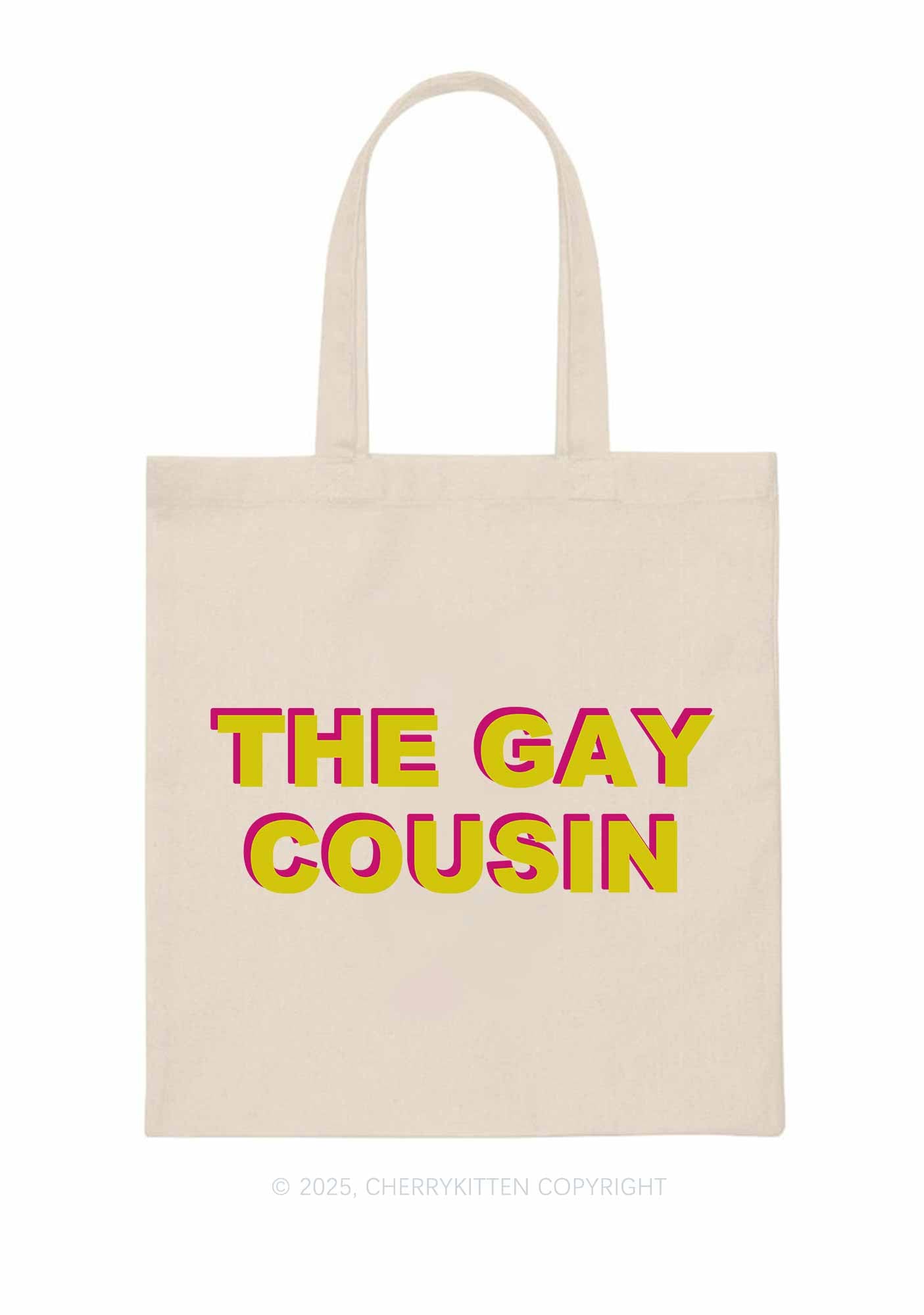 The Gay Cousin Pride Y2K Canvas Tote Bag Cherrykitten