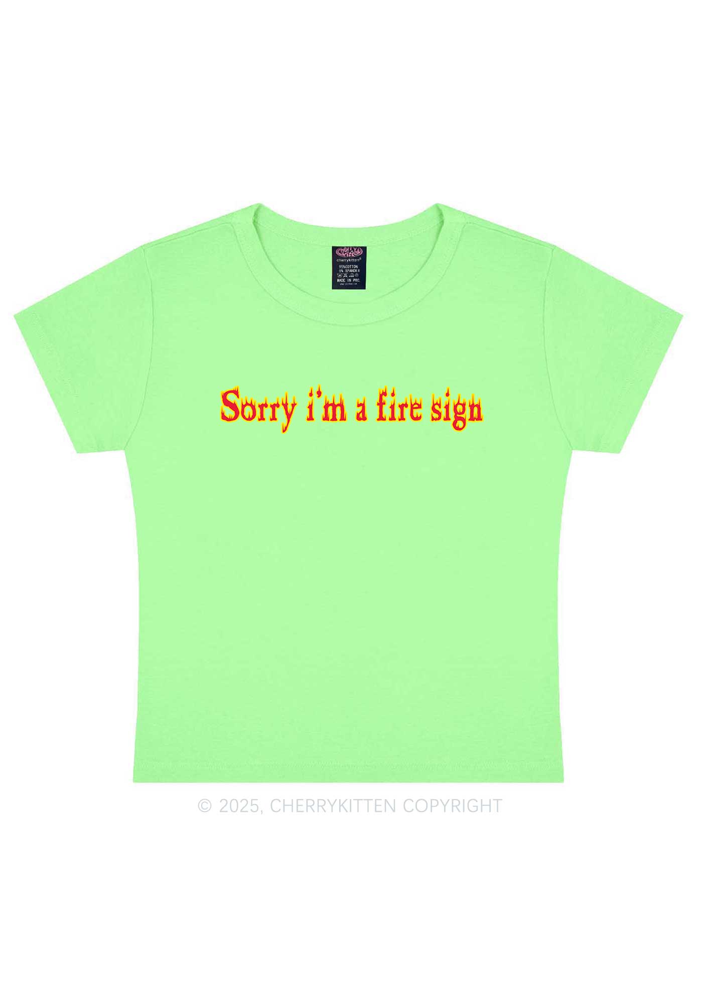 Fire Sign Y2K Baby Tee Cherrykitten