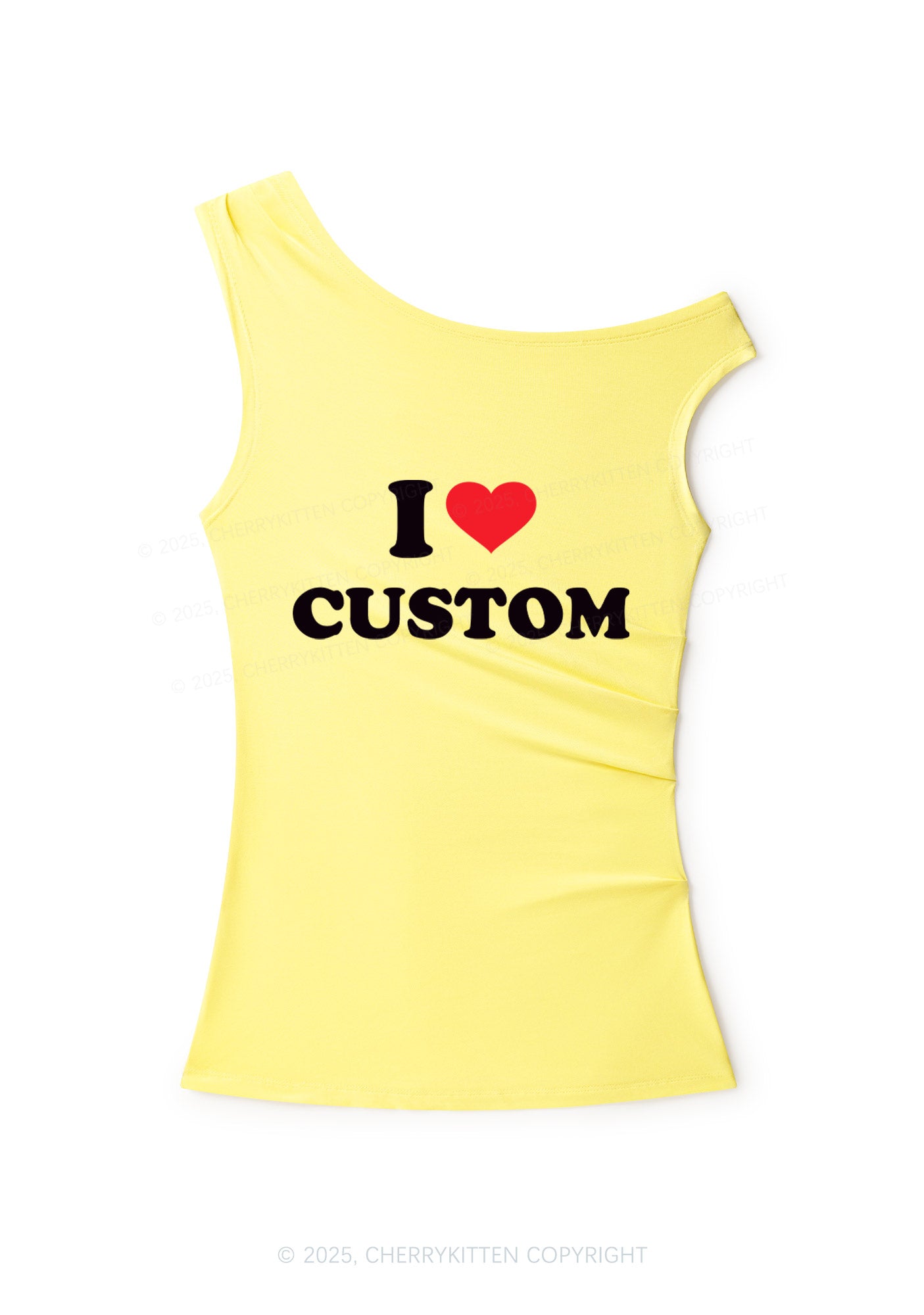 I Love Custom Personalized Y2K Off Shoulder Tank Top Cherrykitten