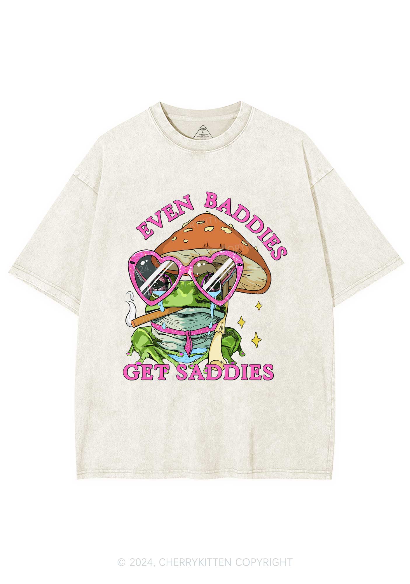 Even Baddies Frog Y2K Washed Tee Cherrykitten