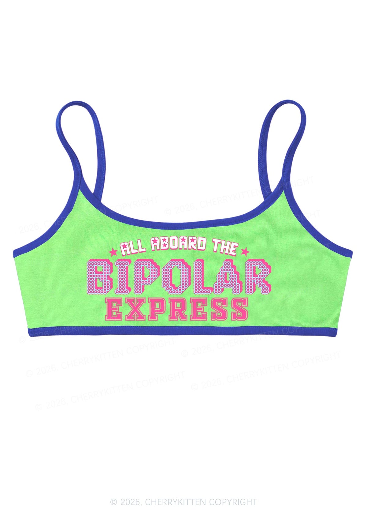 All Aboard The Bipolar Express Y2K Super Crop Cami Cherrykitten