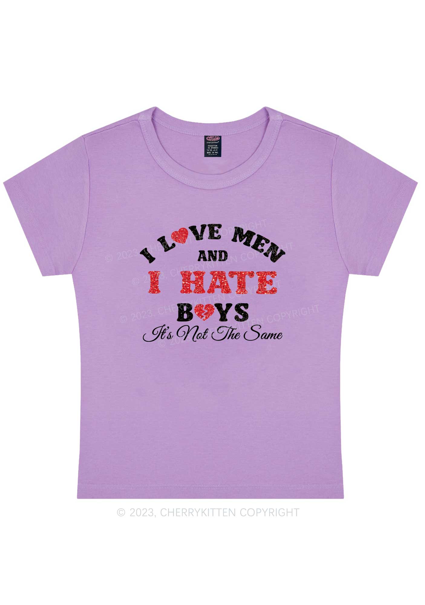 Curvy I Hate Boys Y2K Baby Tee Cherrykitten
