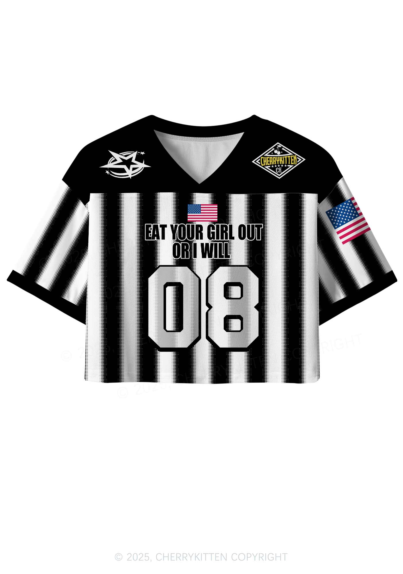 Custom Black Eat Your Girl Out Pride Y2K Crop Sport Jersey Shirts Cherrykitten