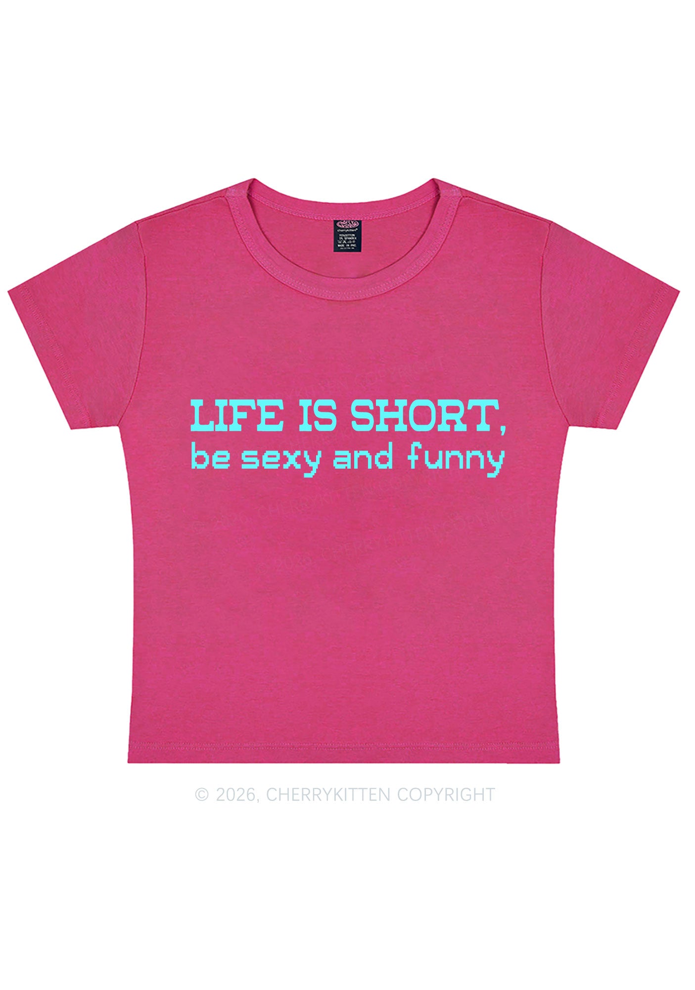 Life Is Short Y2K Baby Tee Cherrykitten