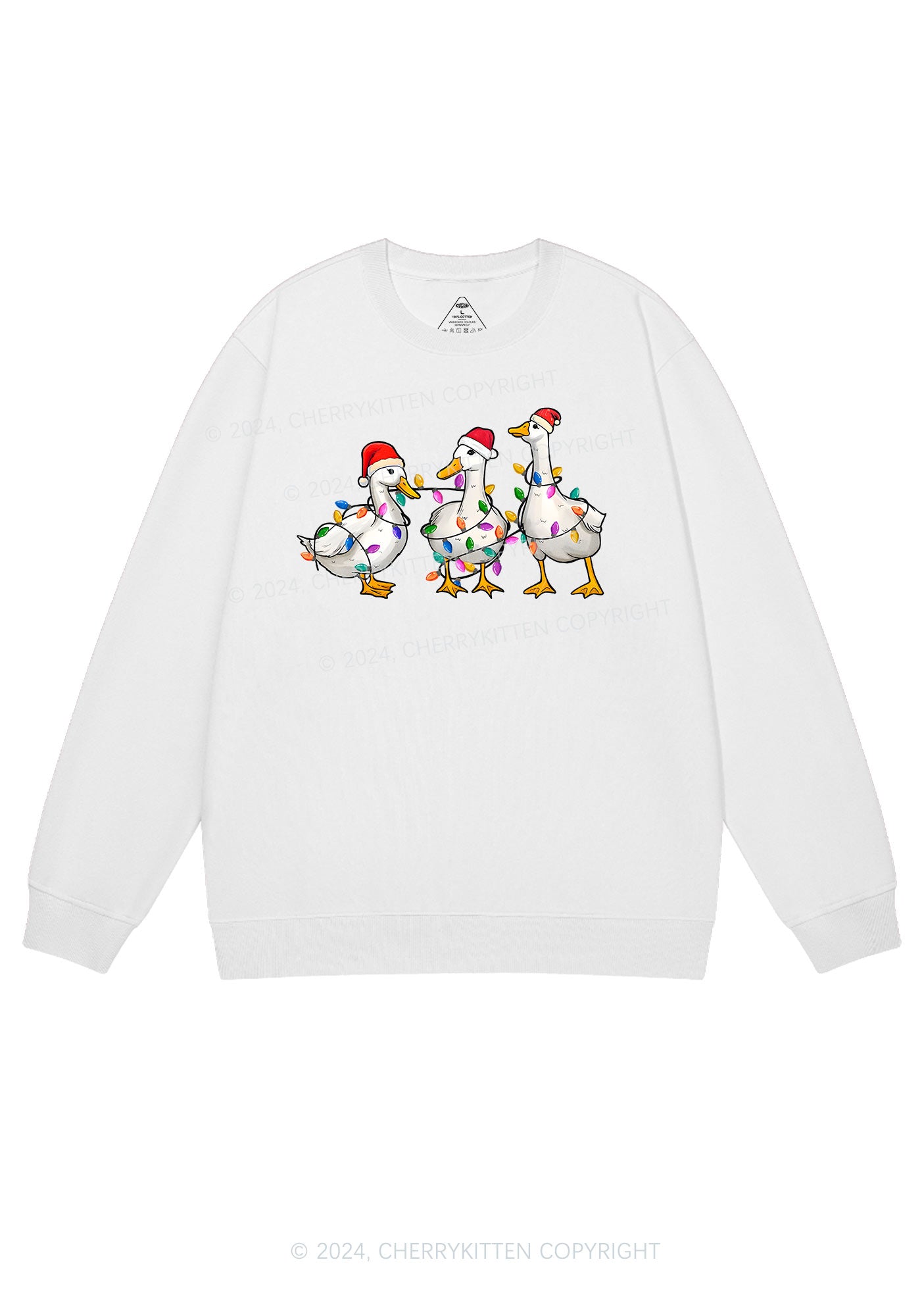 Christmas Santa Duck Y2K Sweatshirt Cherrykitten