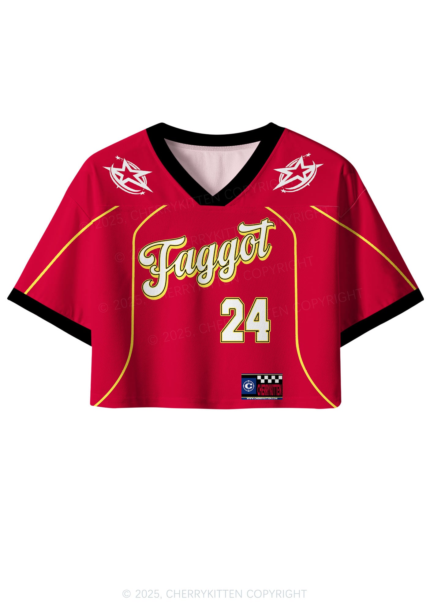 Custom Star Faggot Pride Y2K Crop Sport Jersey Shirts Cherrykitten