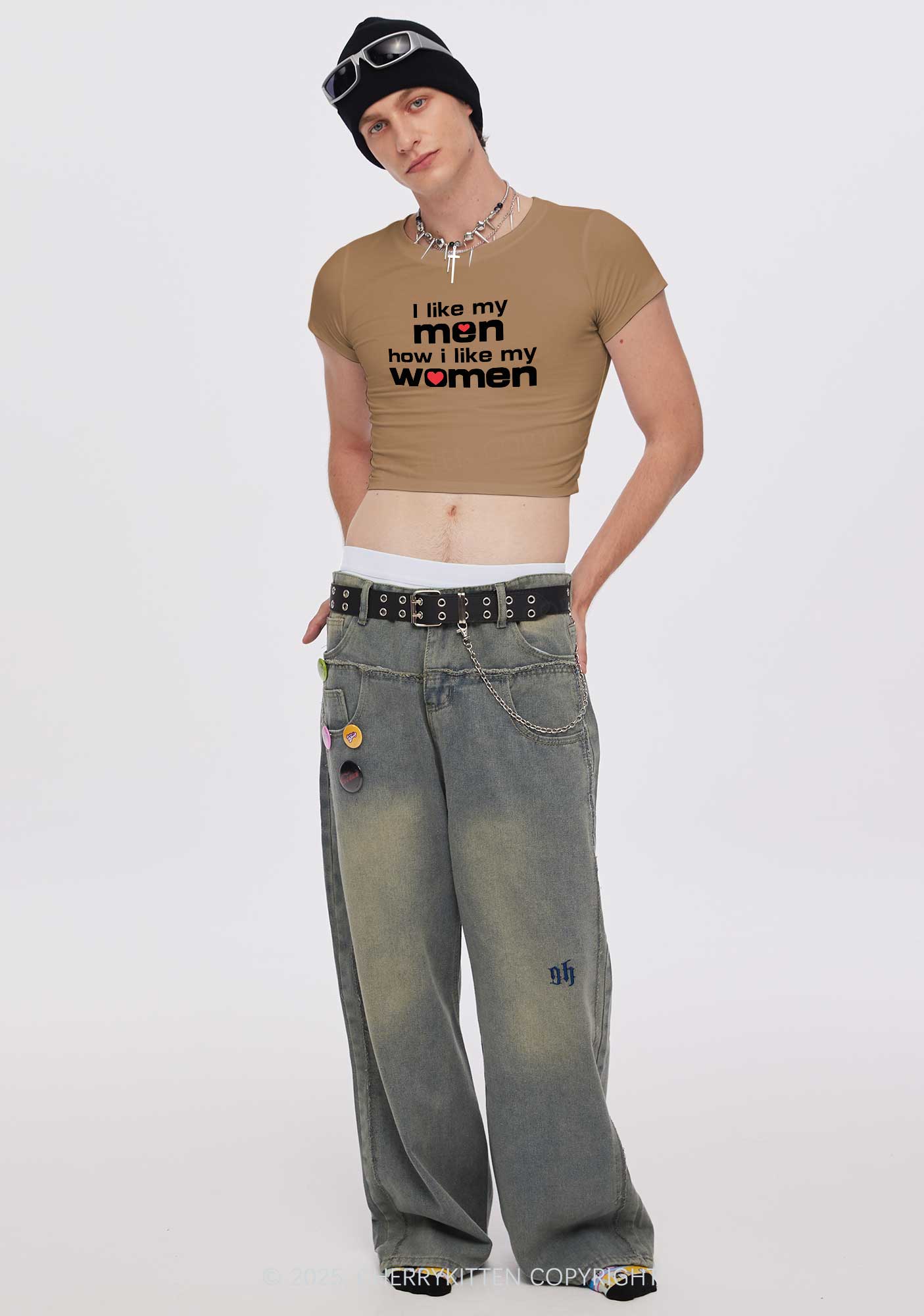 I Like My Men Pride Y2K Baby Tee Cherrykitten