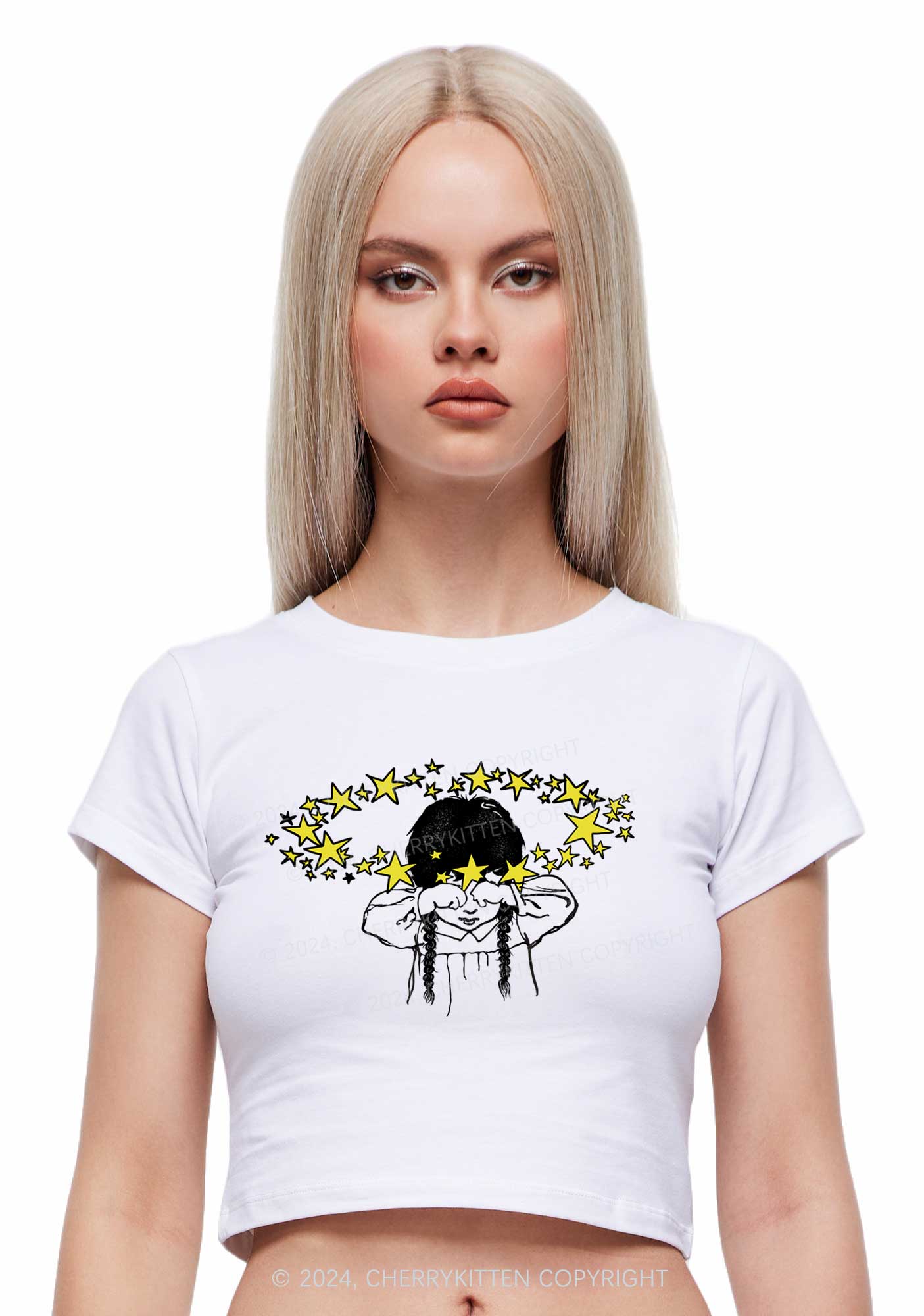 Stars In Your Eyes Y2K Baby Tee Cherrykitten