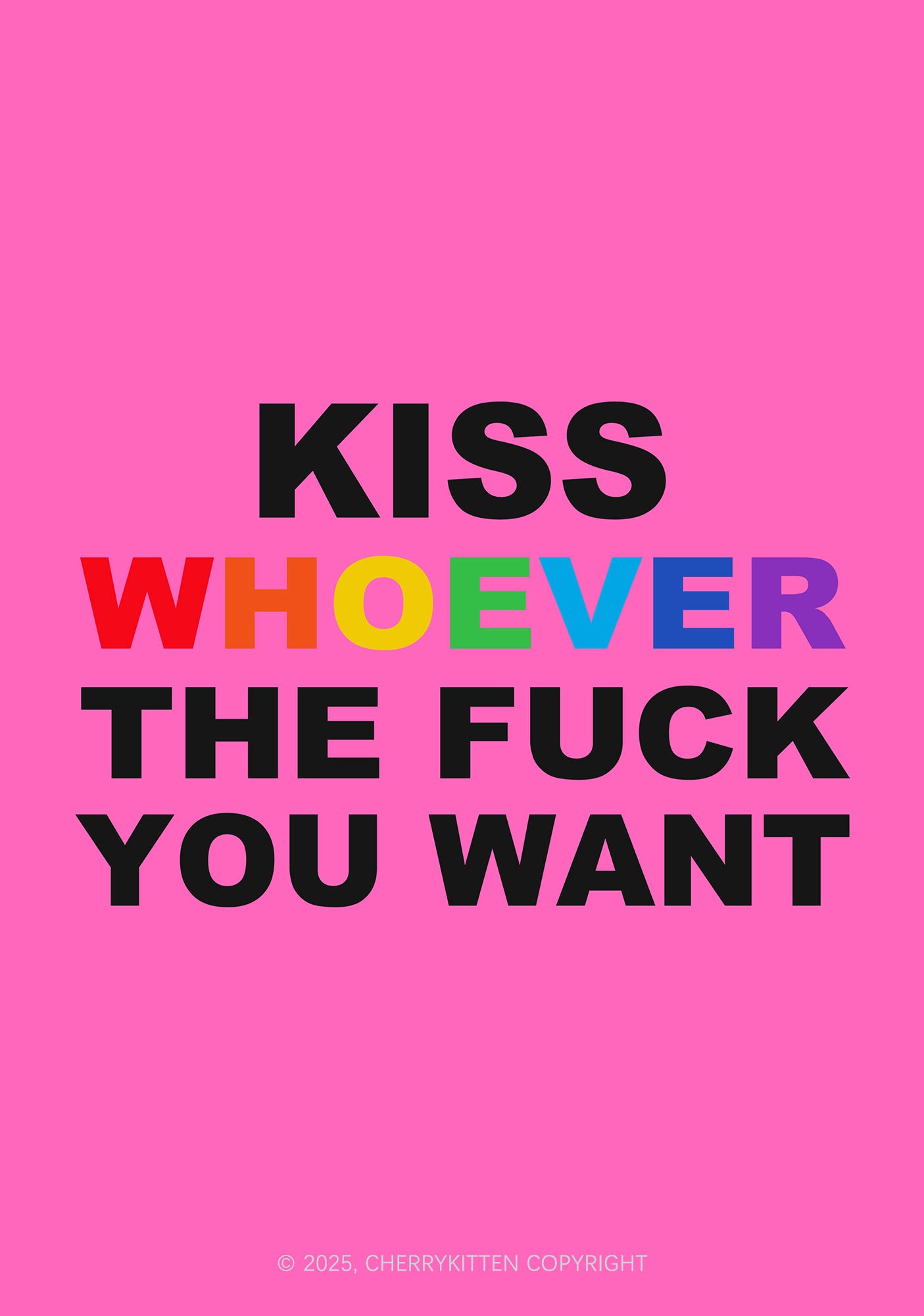 Kiss Whoever You Want Pride 1Pc Y2K Pin Badge Cherrykitten