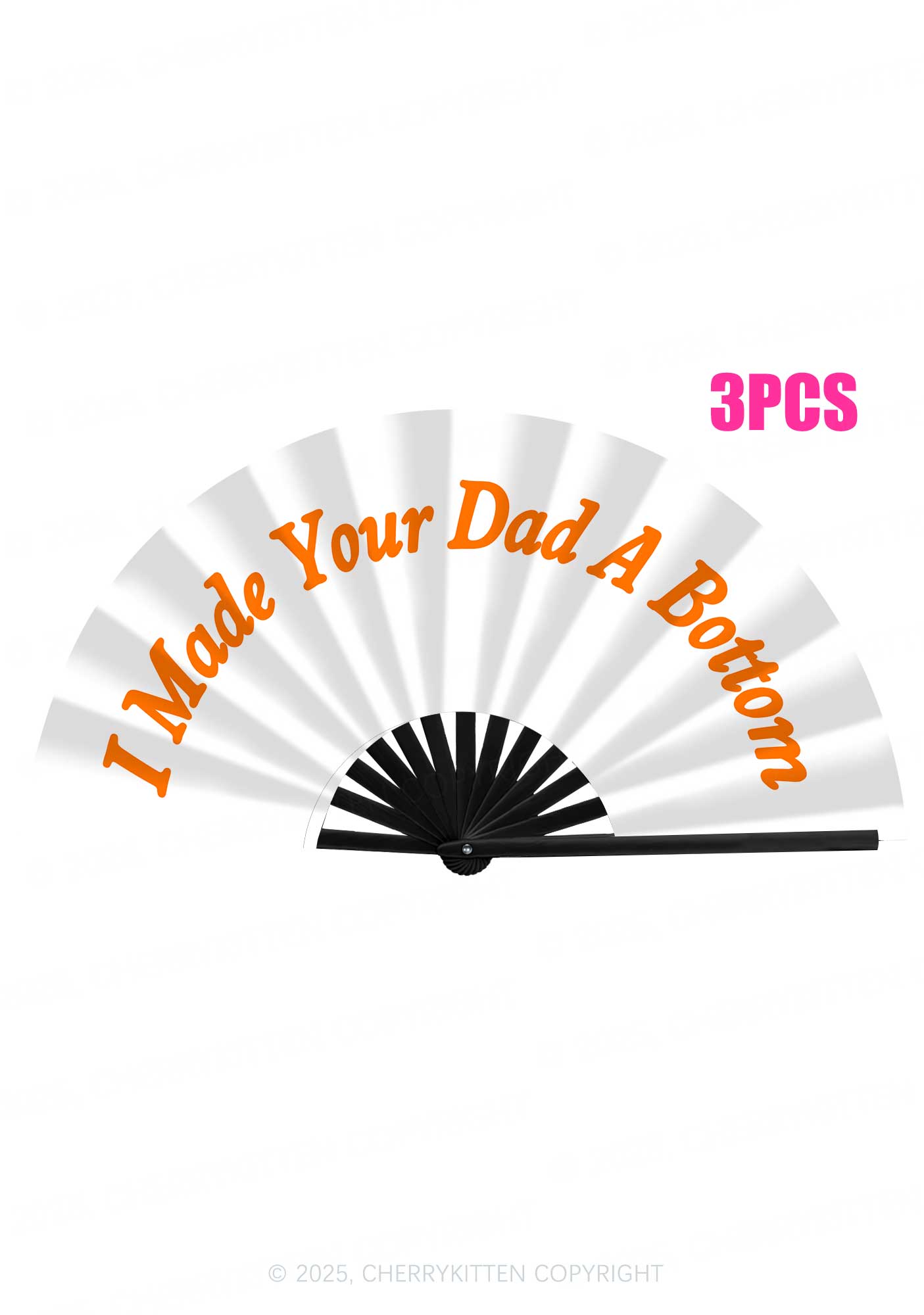 I Made Your Dad A Bottom Pride Y2K Rave Hand Fan Cherrykitten