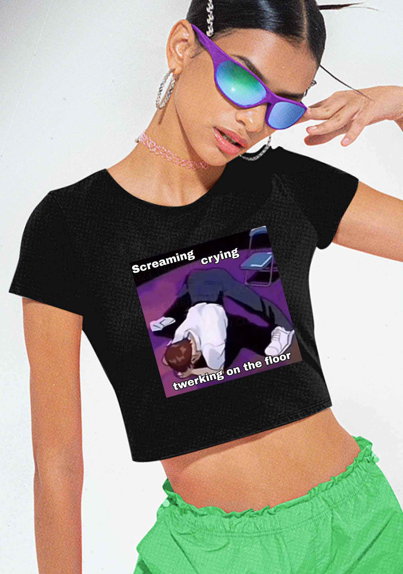 Screaming Crying Twerking Y2K Baby Tee Cherrykitten