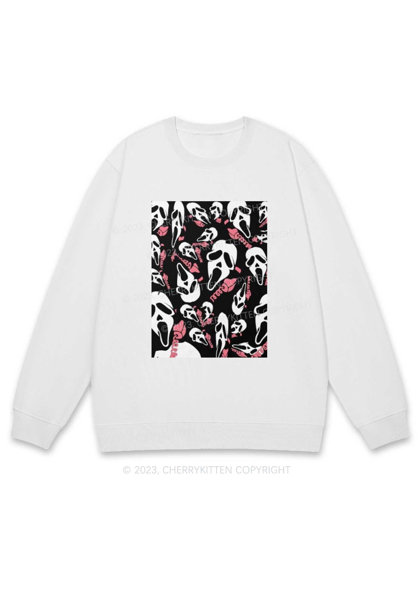 Horror Ghost Hang Up Halloween Y2K Sweatshirt Cherrykitten