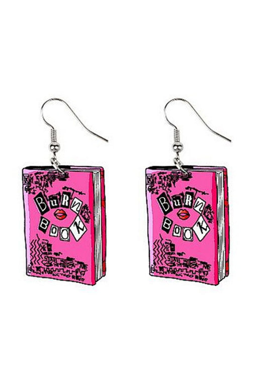 Pink Burn Book Y2K Earrings Cherrykitten
