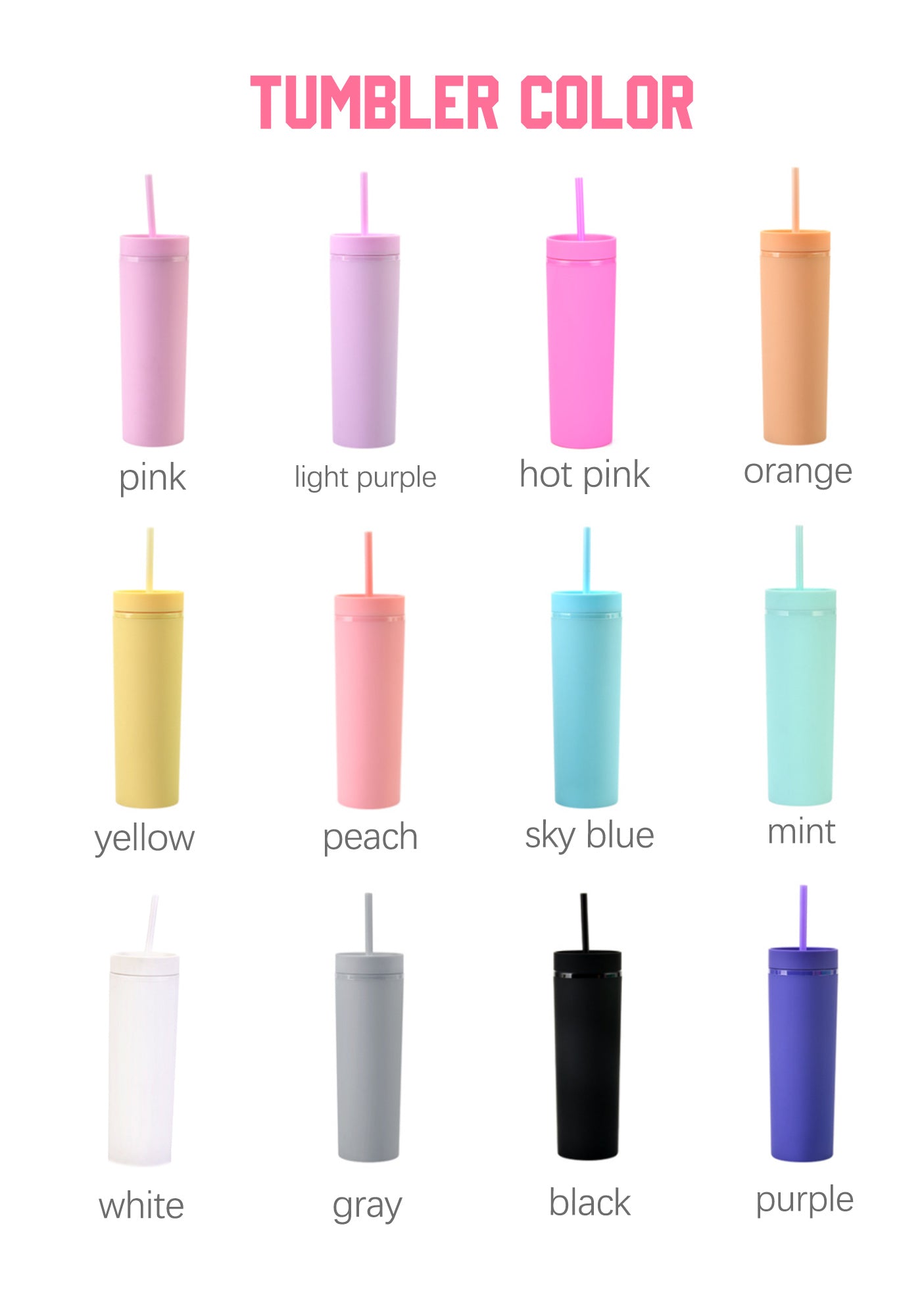 Custom Name Matte Skinny Tumbler