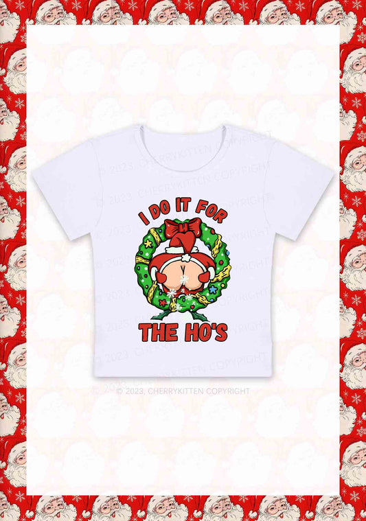 I Do It For The Christmas Wreath Y2K Baby Tee Cherrykitten