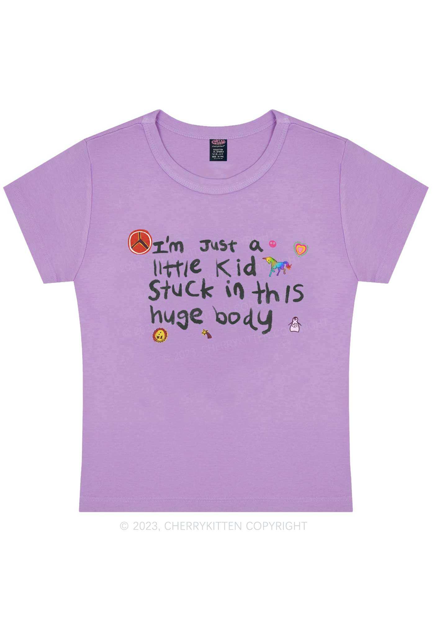 Stuck In Huge Body Y2K Baby Tee Cherrykitten