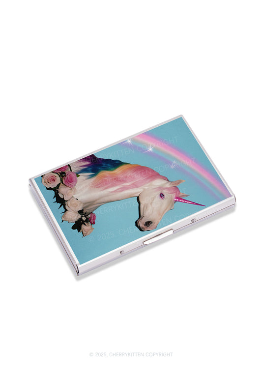 Colorful Unicorn Y2K Mirror Cigarette Case Cherrykitten
