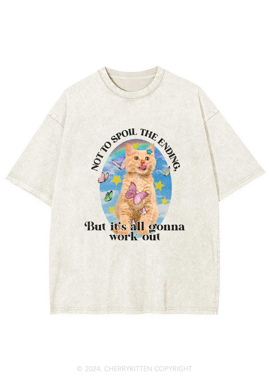 It's Gonna Work Out Y2K Washed Tee Cherrykitten