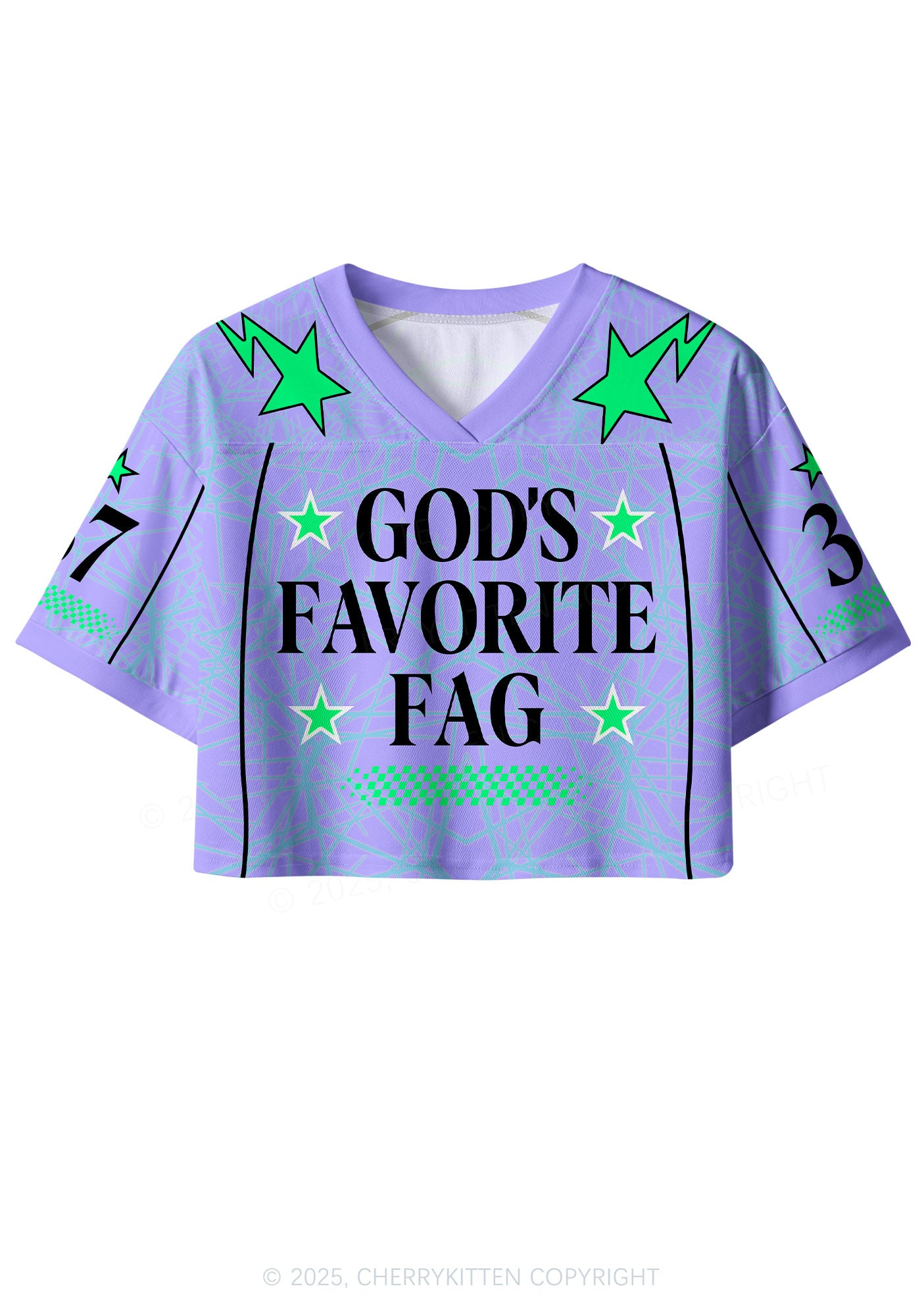 Custom Purple Gods Favorite Fag Pride Y2K Crop Sport Jersey Shirts Cherrykitten