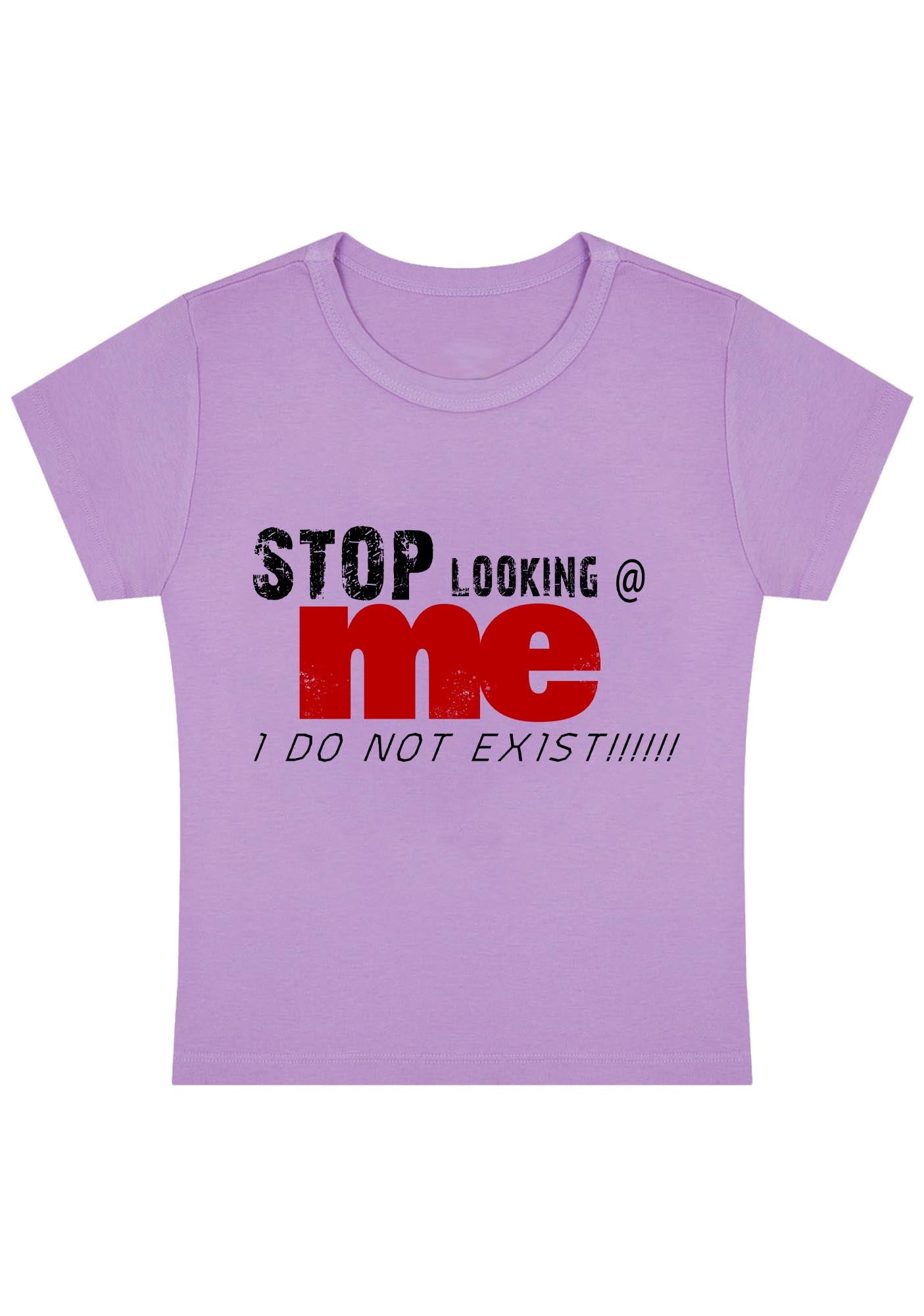 Curvy Stop Looking At Me Baby Tee
