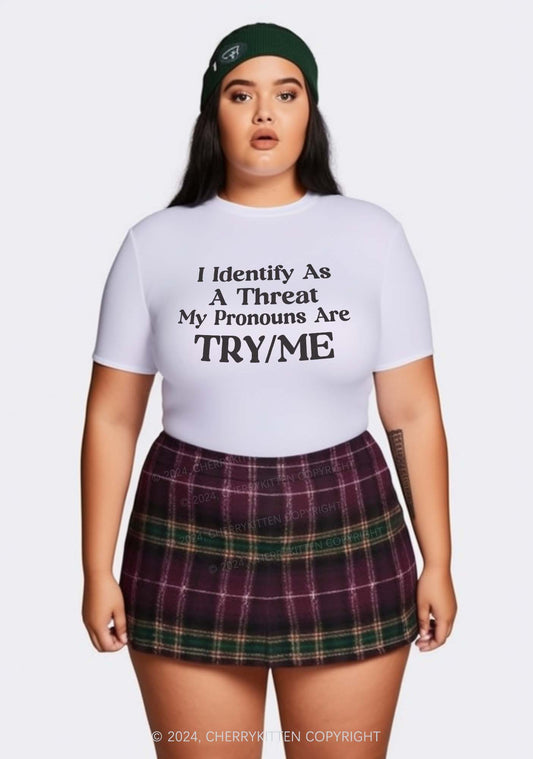 Curvy Identify As A Threat Y2K Baby Tee Cherrykitten