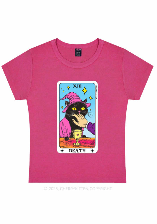 Halloween Death Black Cat Y2K Baby Tee Cherrykitten