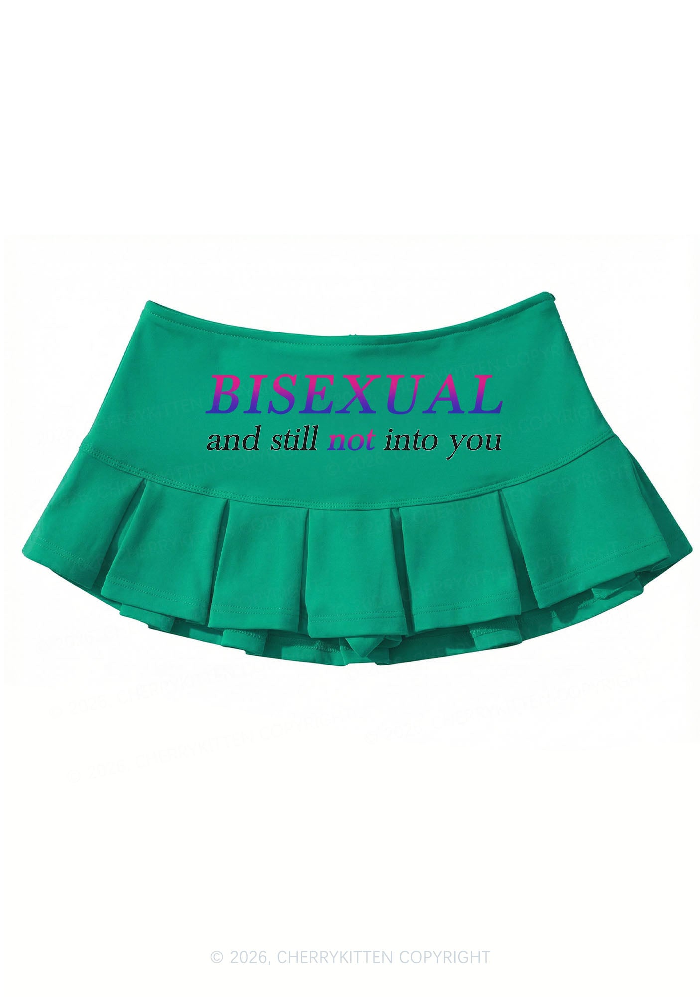 Bisexual And Still Not Into You Pride Y2K Mini Pleated Skirts Cherrykitten