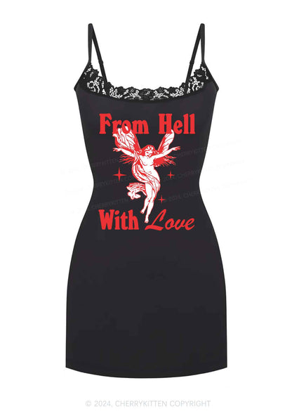 From Hell With Love Y2K Lace Slip Dress Cherrykitten