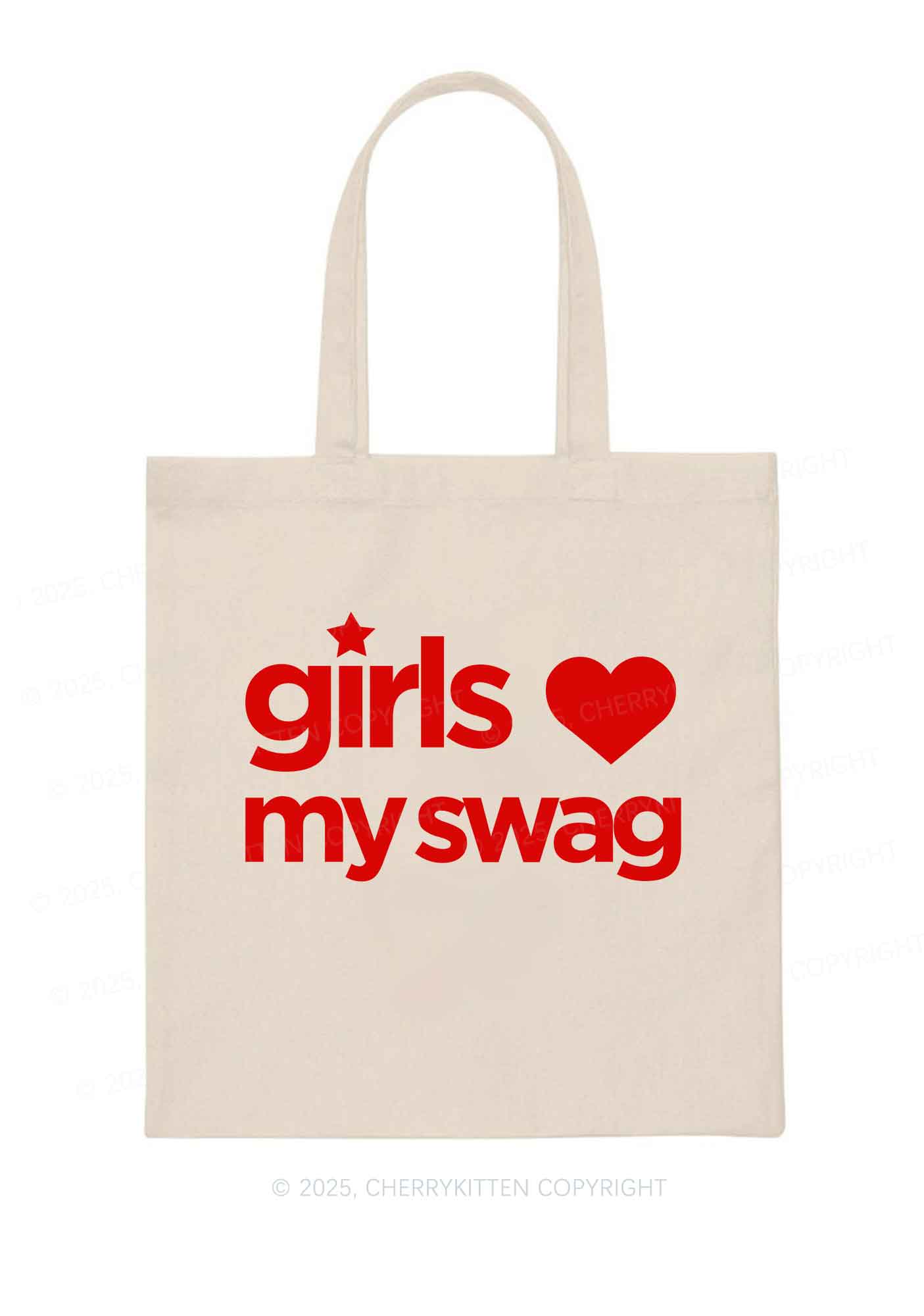 Girls Love My Swag Pride Y2K Canvas Tote Bag Cherrykitten