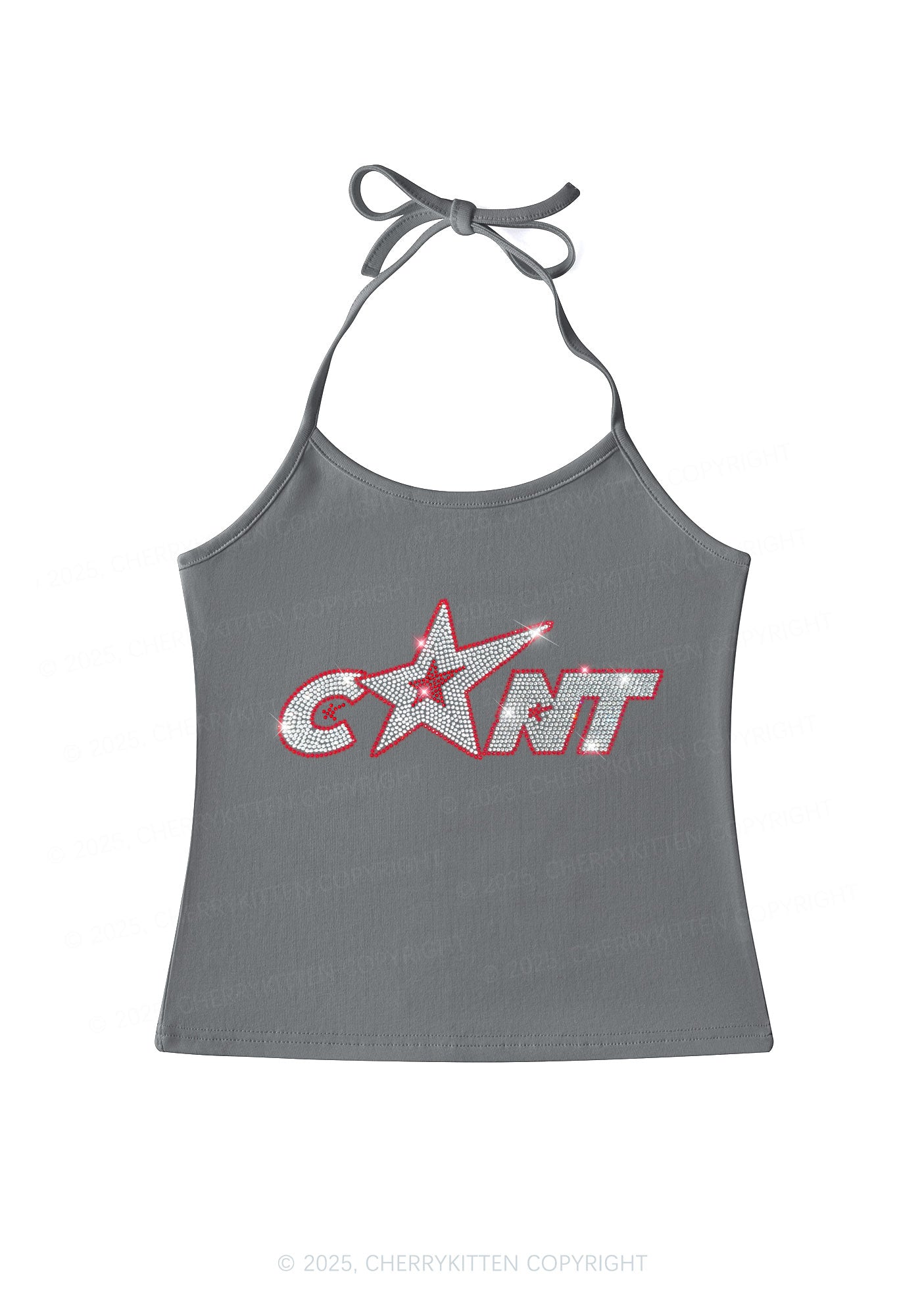Rhinestone Star Cxxt Y2K Halter Neck Cami Cherrykitten