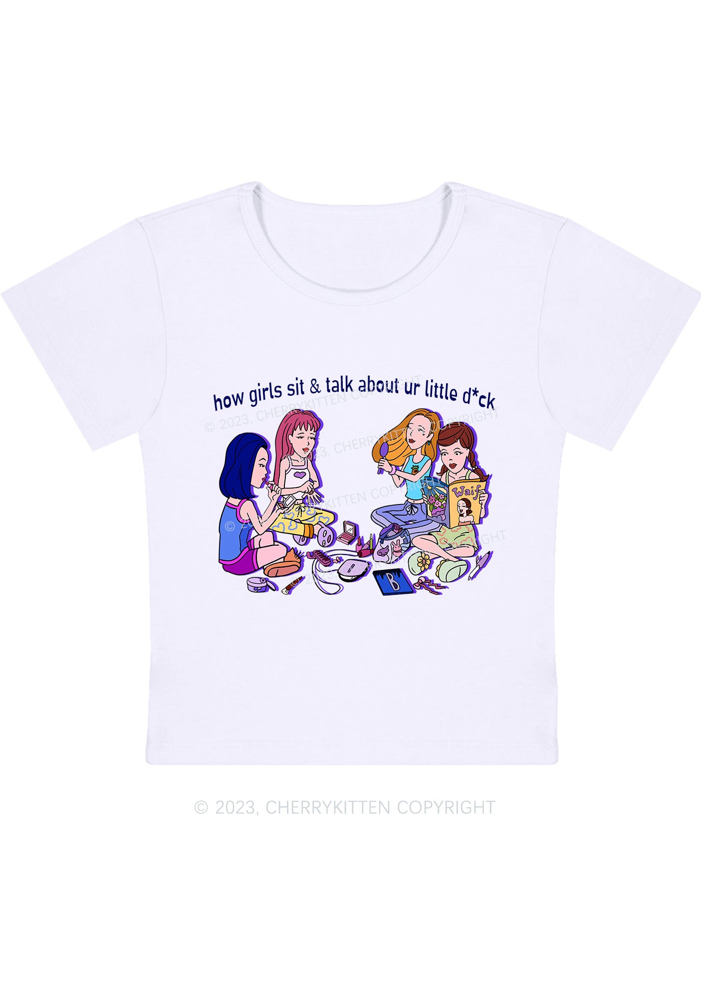 Curvy Girls Sit&Talk Baby Tee Cherrykitten