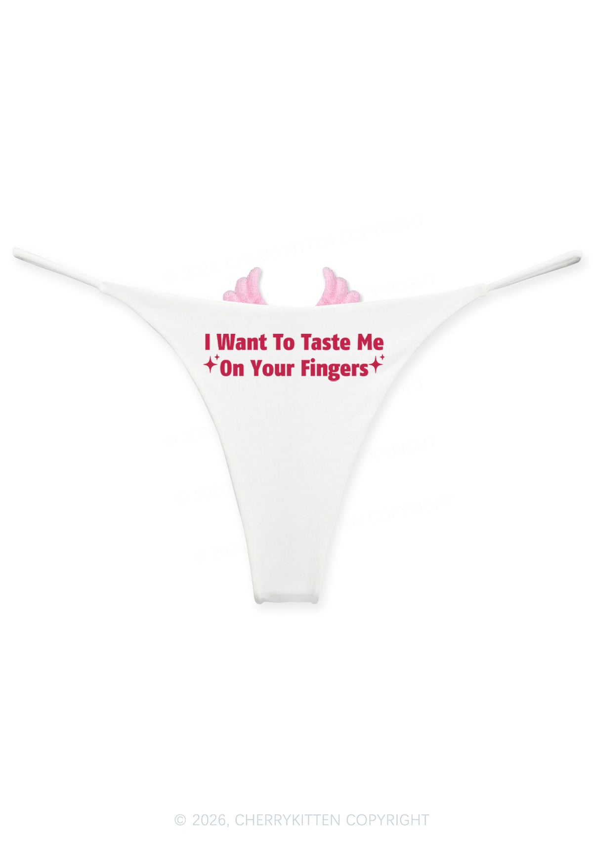 Taste Me On Fingers Y2K Goth Angel Wings Bikini String Thong Cherrykitten