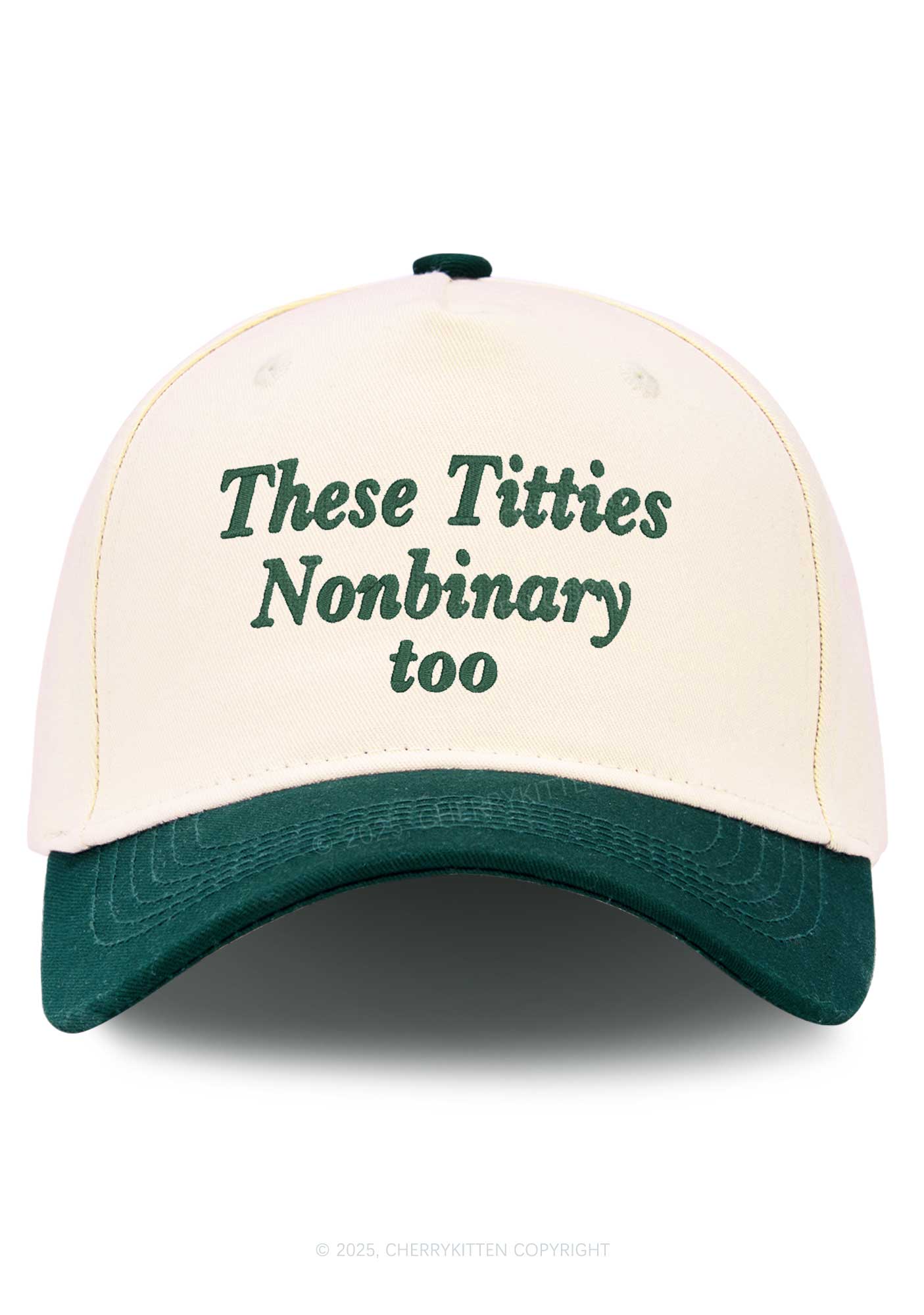 Embroidered Txtties Nonbinary Too Y2K Color Block Baseball Cap Cherrykitten