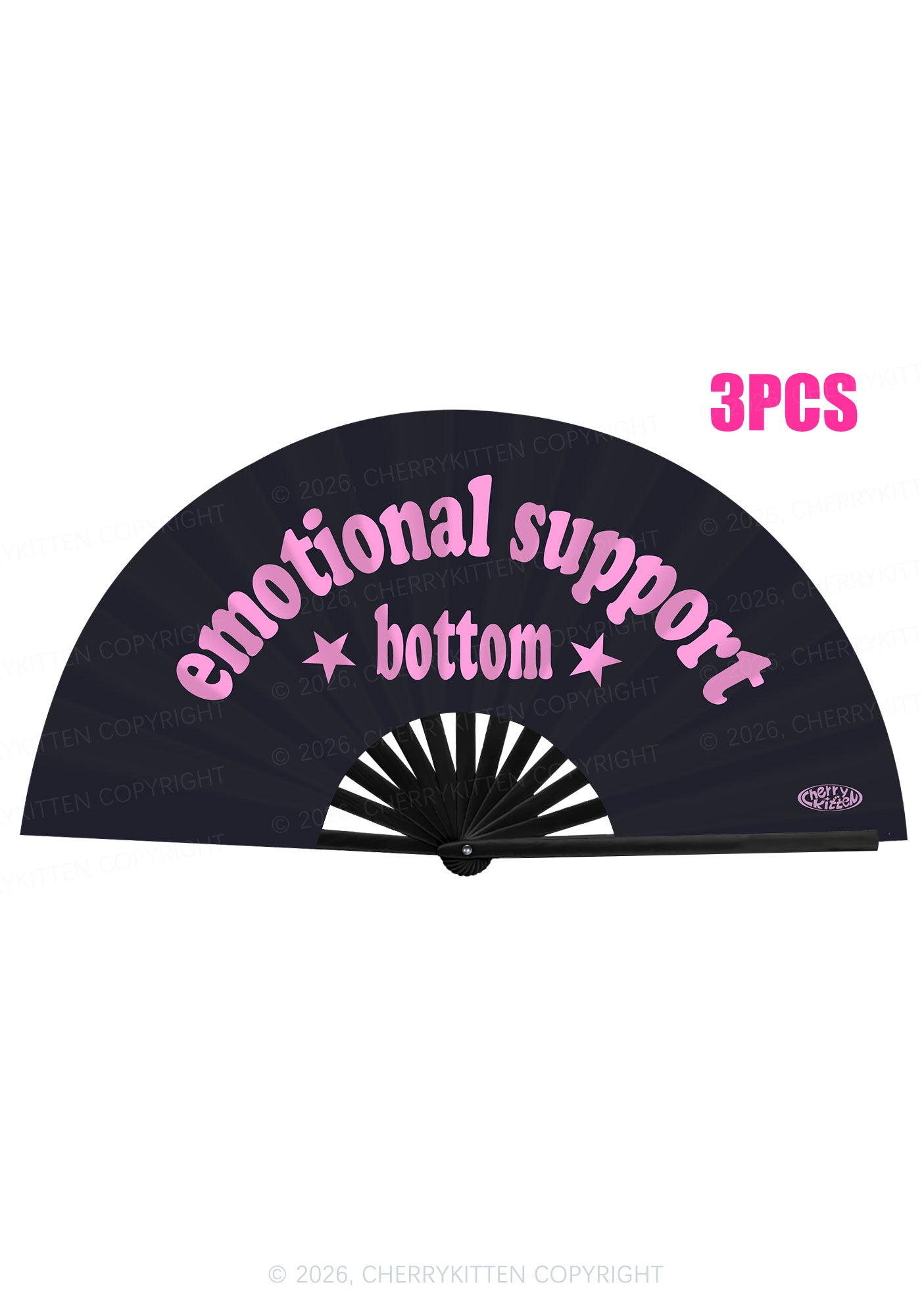 Emotional Support Bottom Pride Y2K Rave Hand Fan Cherrykitten
