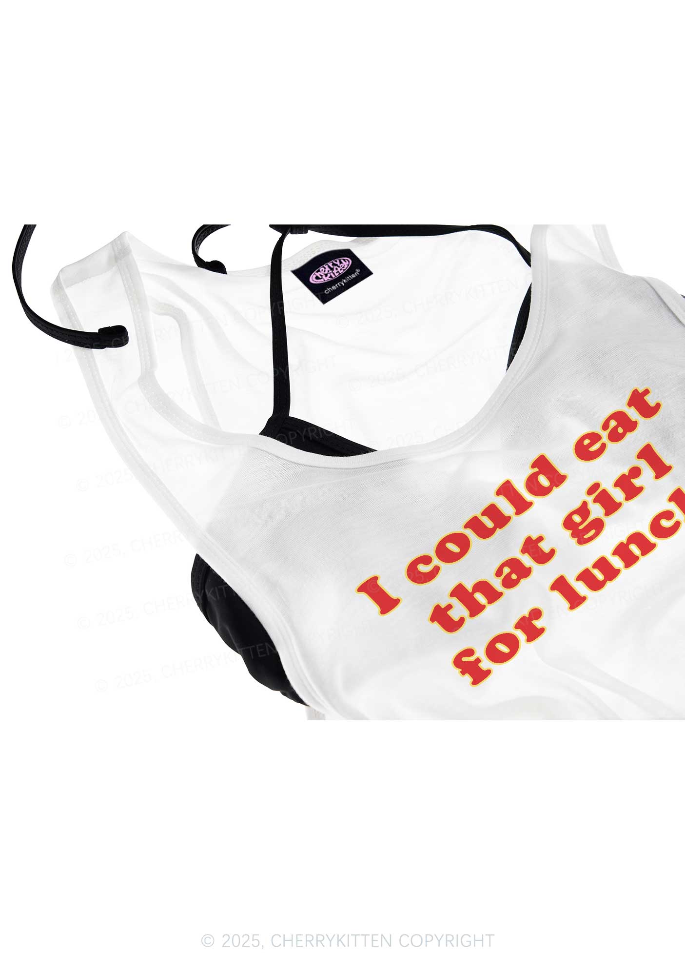 Eat That Girl For Lunch Pride Y2K Sheer Boyfriend Tank Cherrykitten
