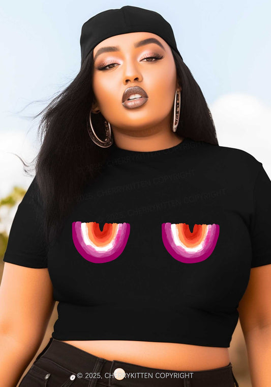 Curvy Lesbian Bxxb Y2K Baby Tee Cherrykitten
