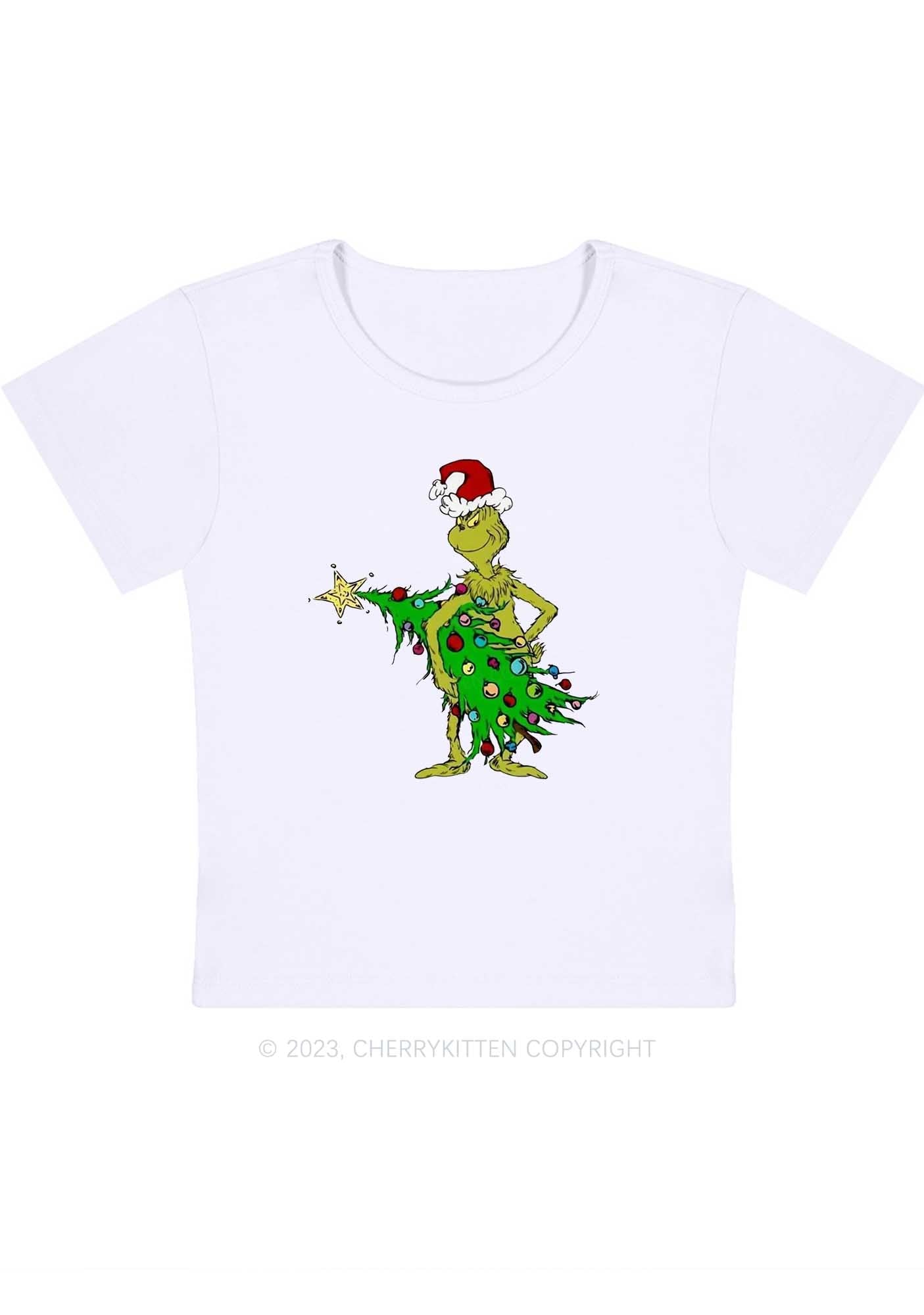 Stealing Christmas Tree Baby Tee Cherrykitten