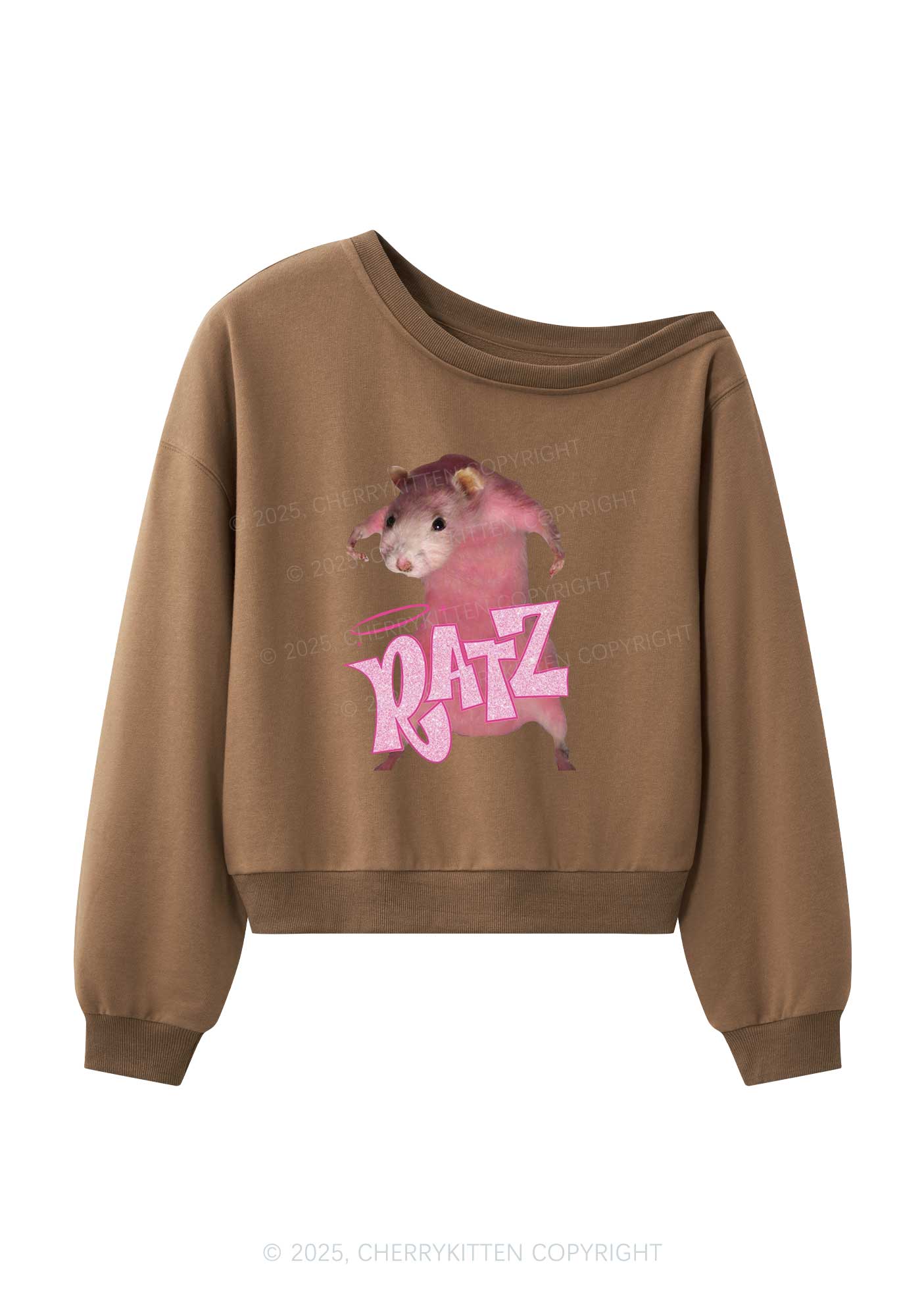 Pink Ratz Y2K Off Shoulder Sweatshirts Cherrykitten