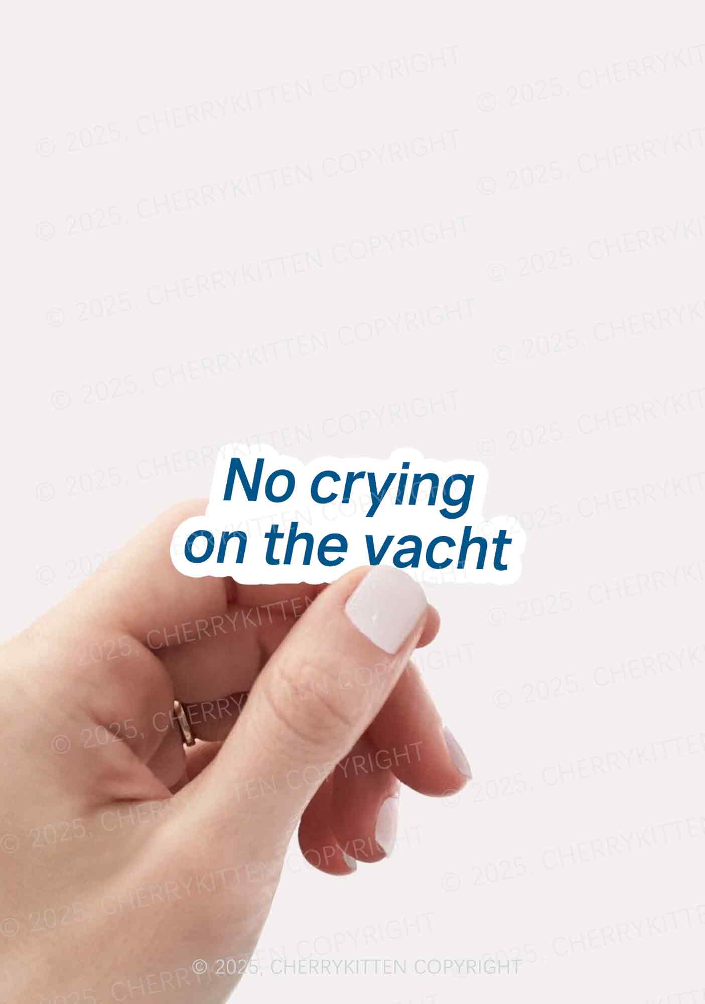 No Crying On Yacht 1Pc Y2K Sticker Cherrykitten