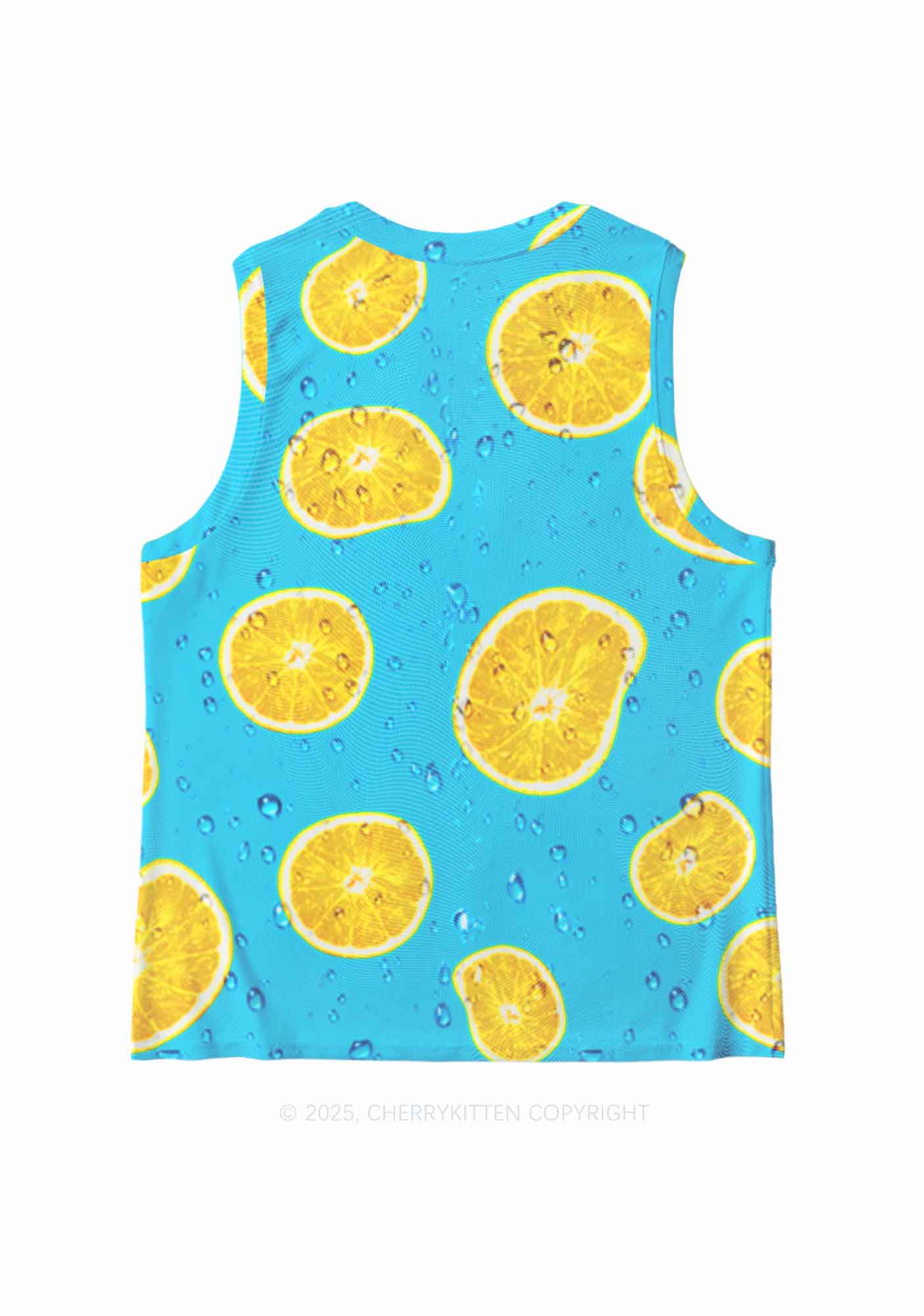 Yellow Lemon Y2K Mesh Muscle Tank Cherrykitten