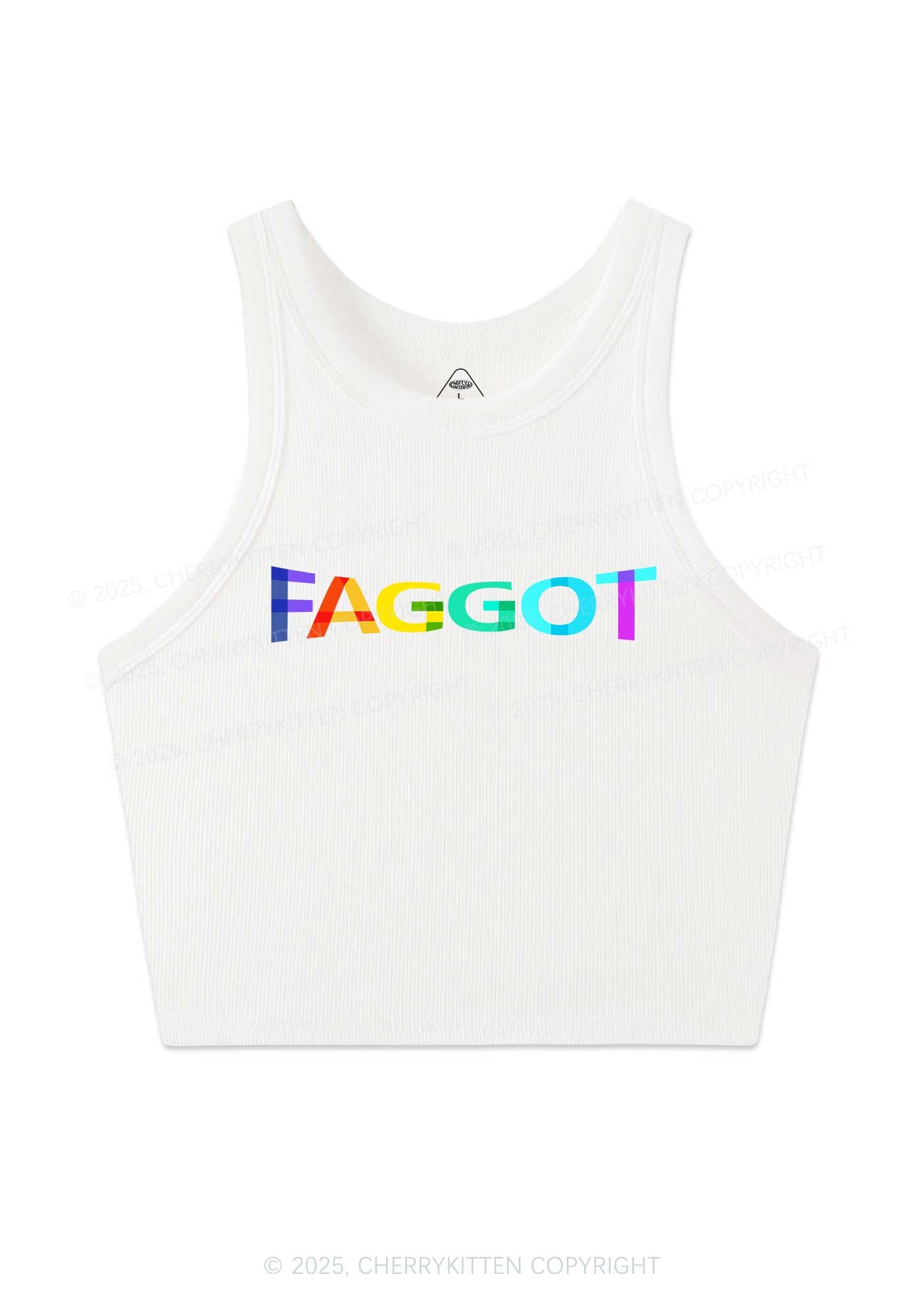Colorful Faggot Pride Y2K Crop Tank Top Cherrykitten