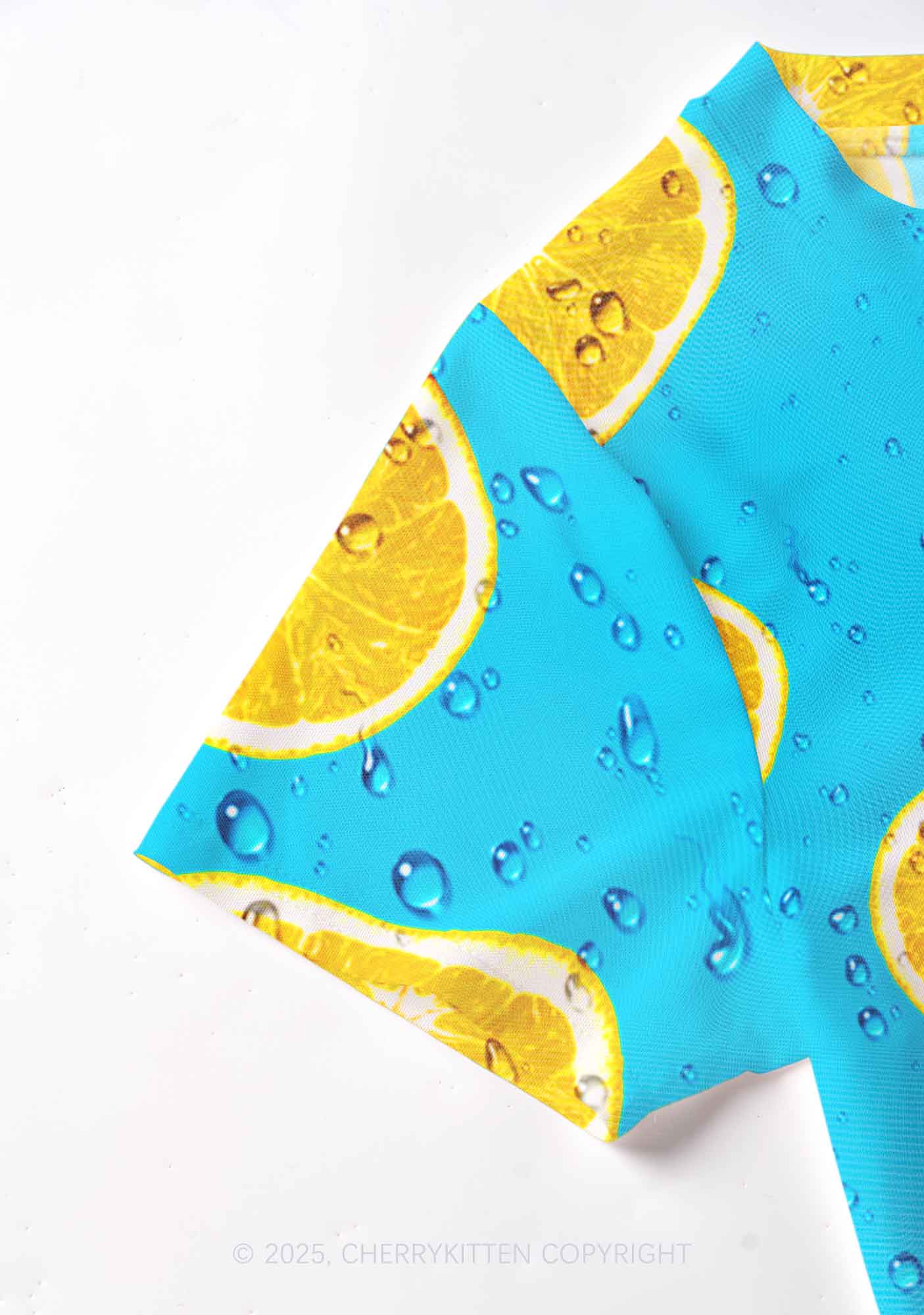 Yellow Lemon Y2K Mesh Crop Top Cherrykitten