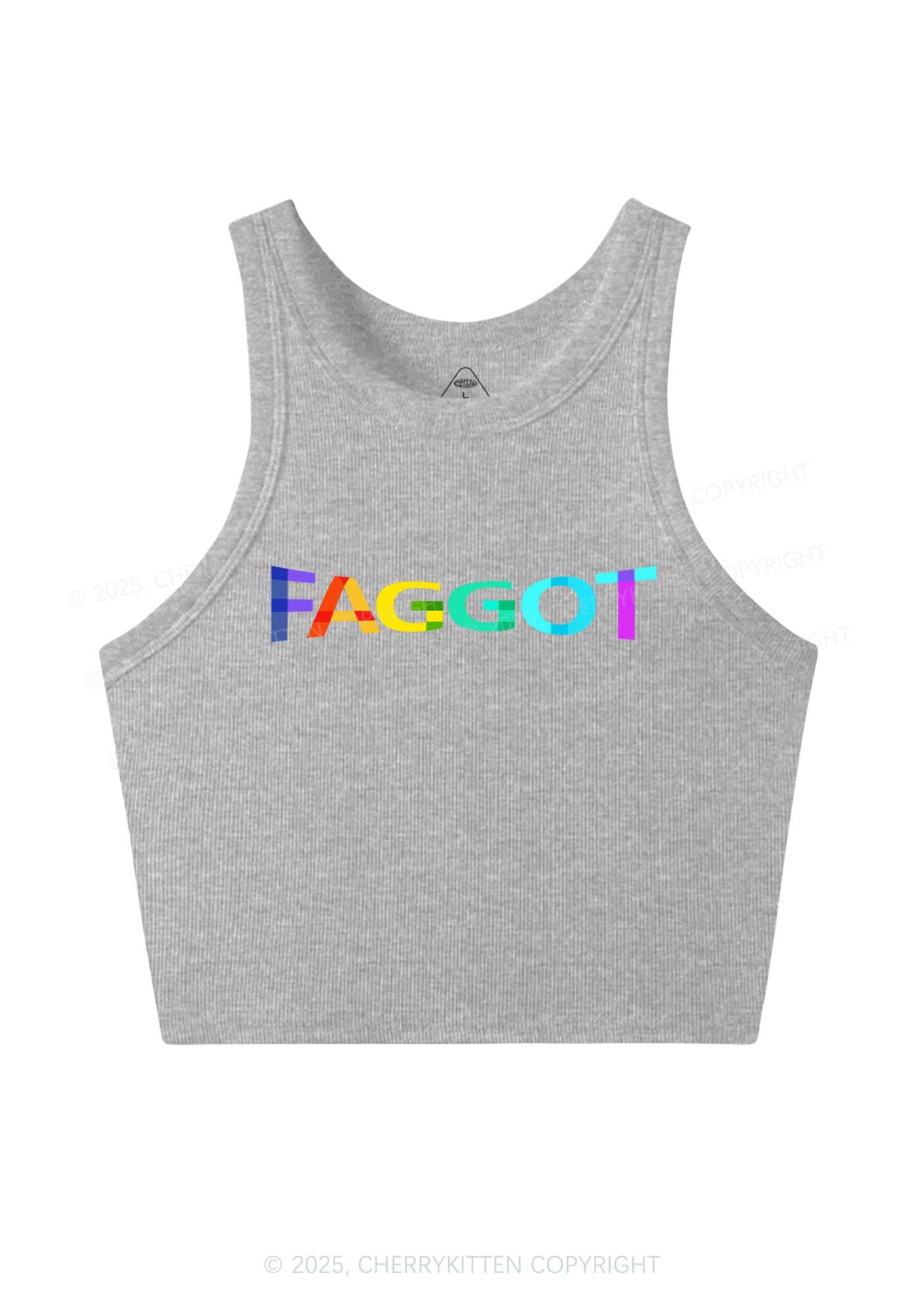 Colorful Faggot Pride Y2K Crop Tank Top Cherrykitten