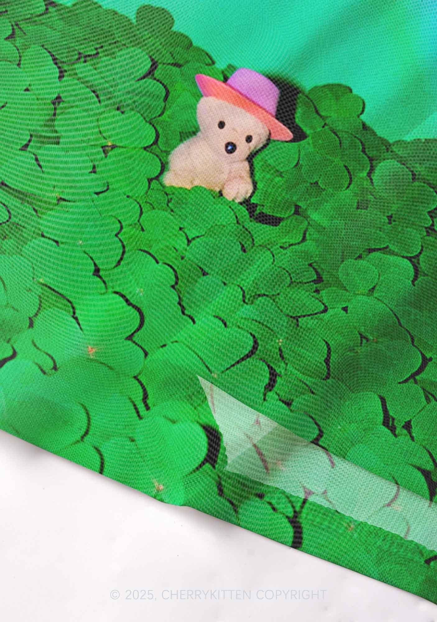 Clover Bear St Patricks Y2K Mesh Cami Tank Cherrykitten