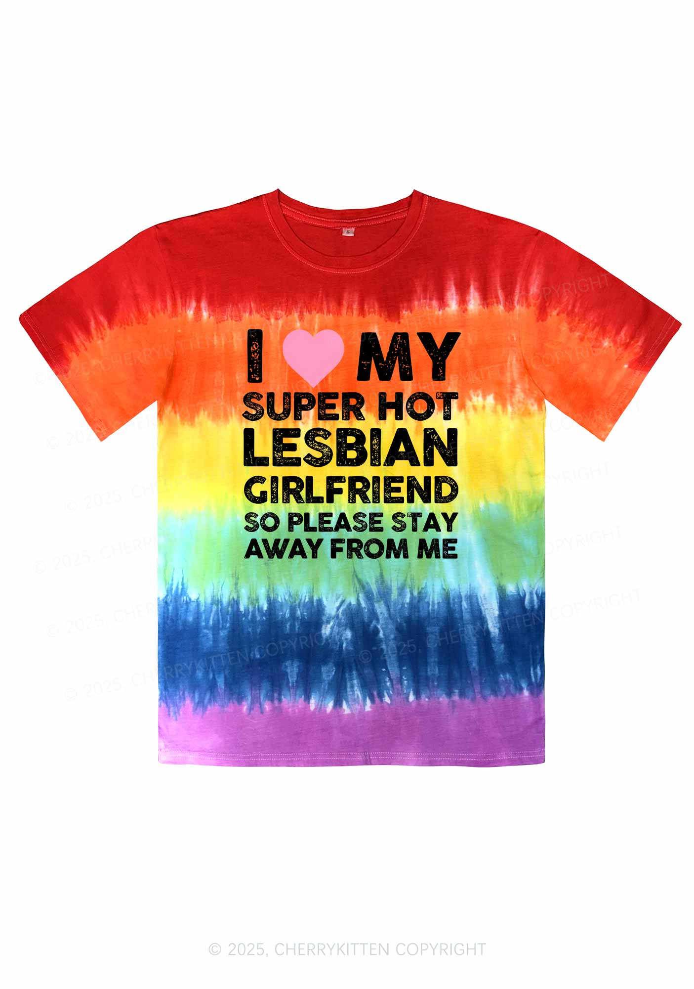 I Love My Hot GF Pride Y2K Tie Dye Shirts Cherrykitten