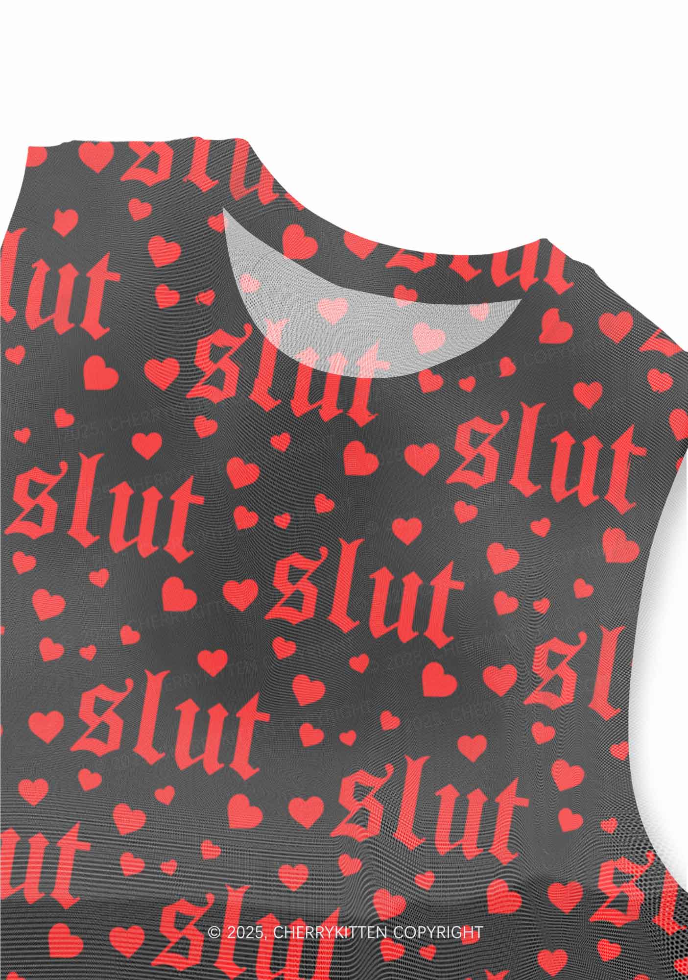 Black Slxt Y2K Mesh Muscle Tank Cherrykitten