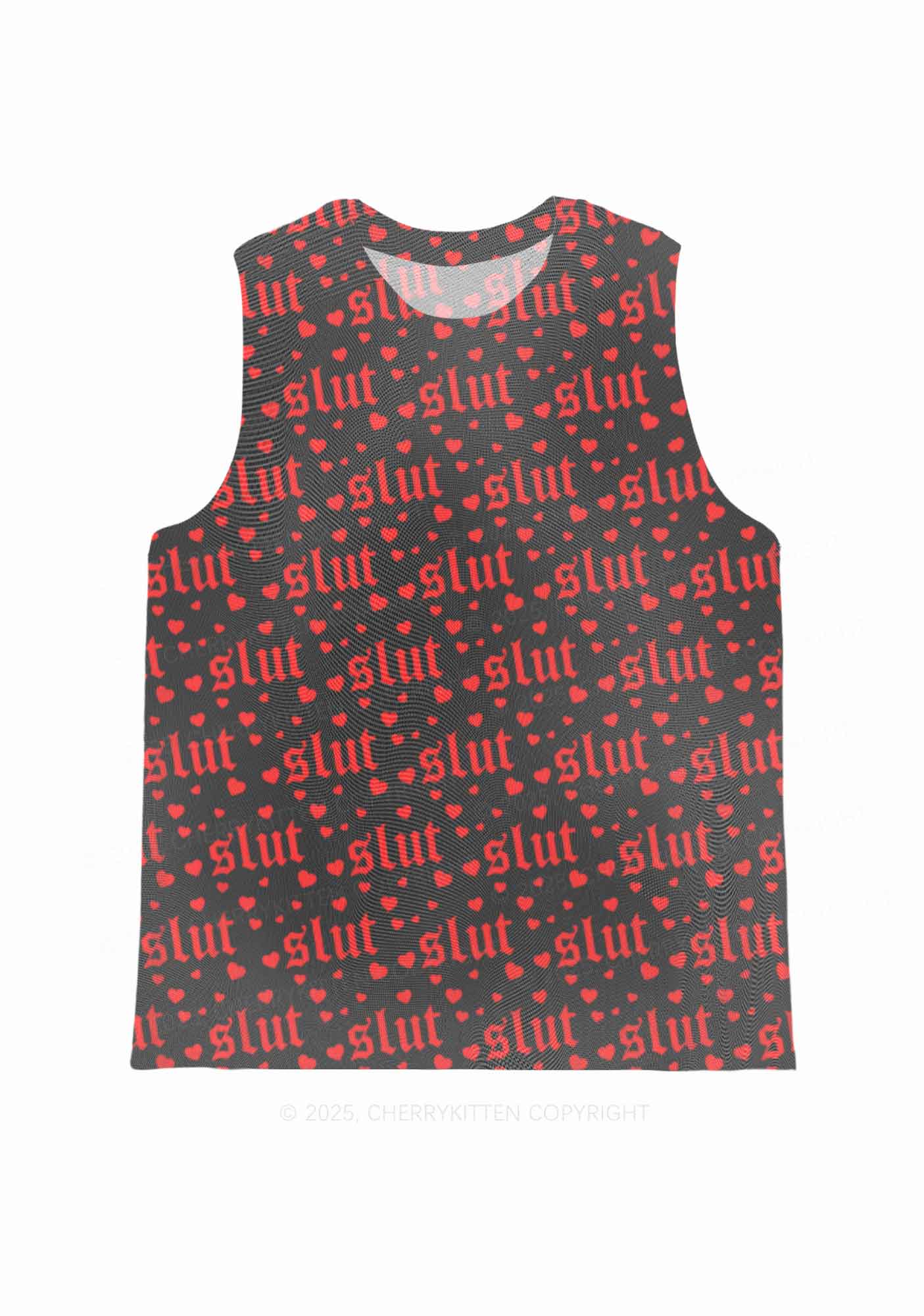 Black Slxt Y2K Mesh Muscle Tank Cherrykitten