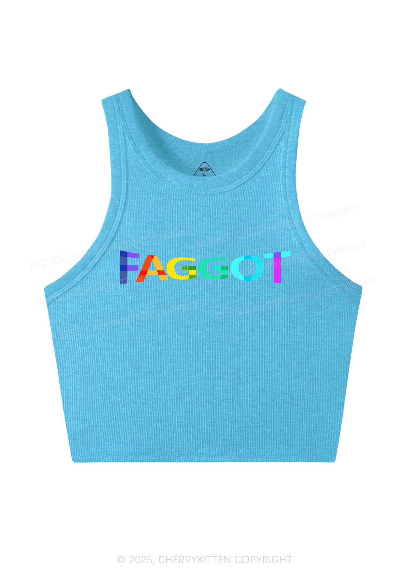 Colorful Faggot Pride Y2K Crop Tank Top Cherrykitten